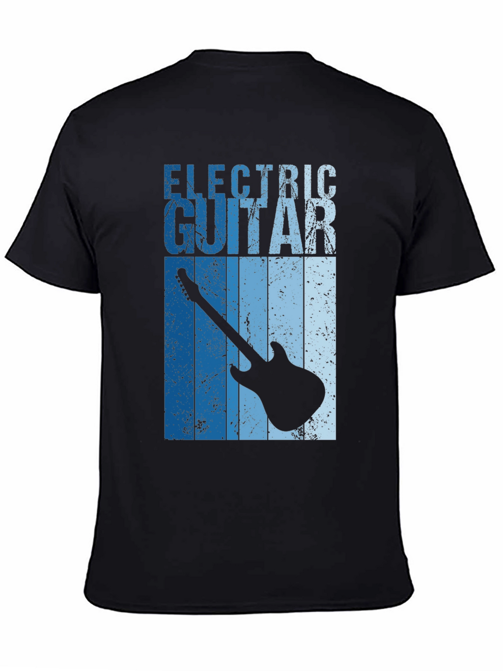 Electric Guitar Graphic Tee - Black Cotton T-Shirt