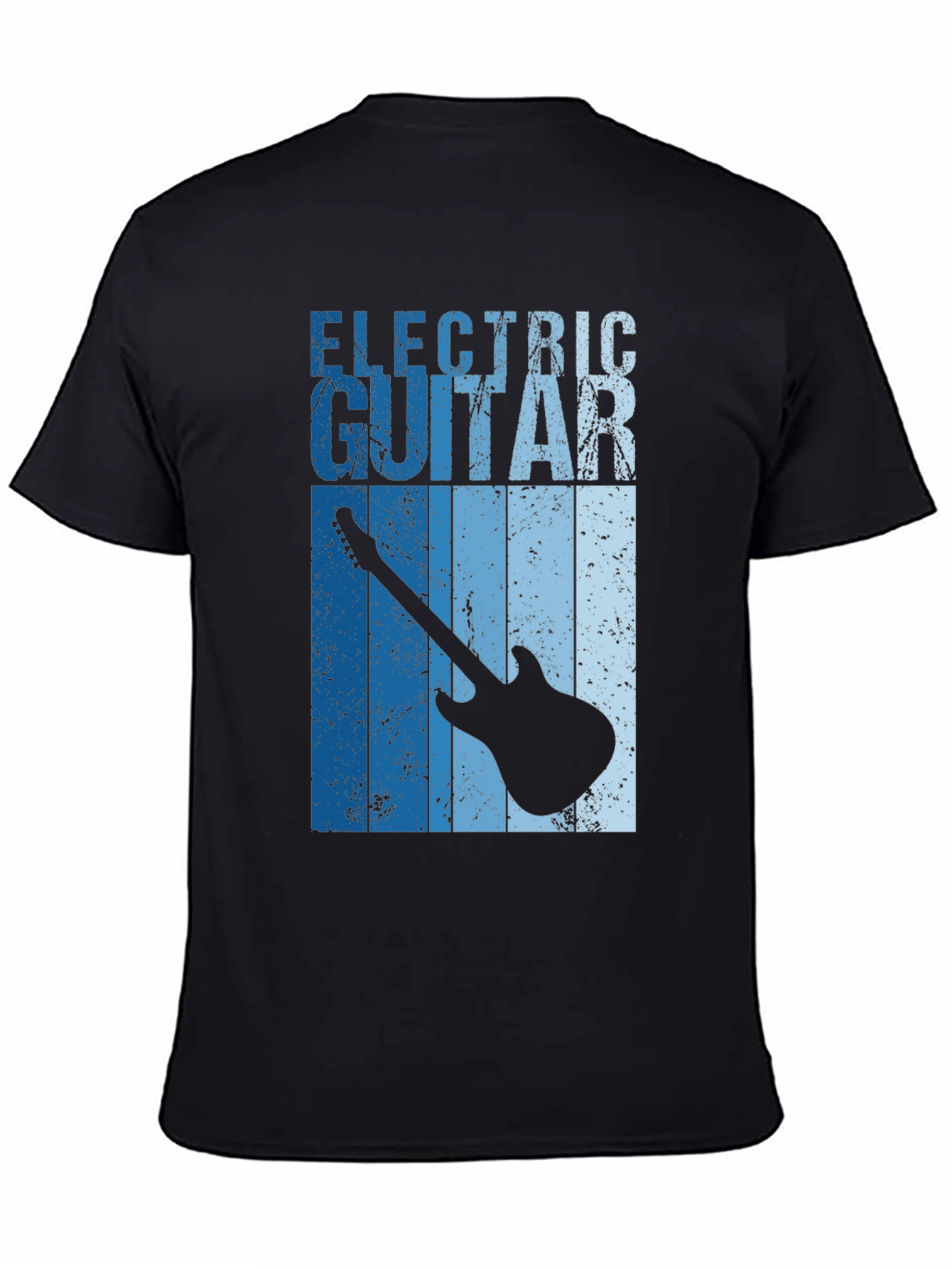 Electric Guitar Graphic Tee - Black Cotton T-Shirt