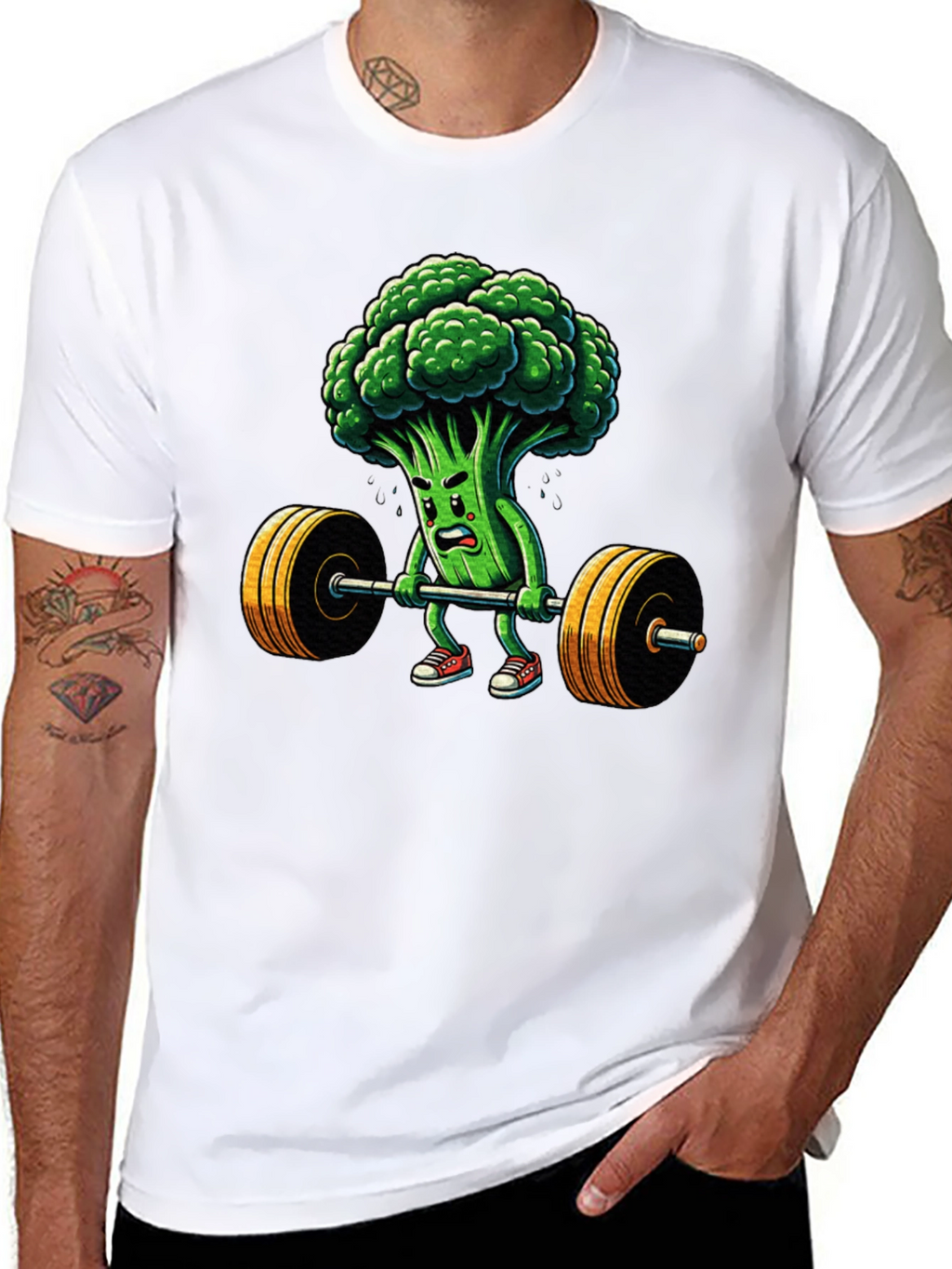 Broccoli Weightlifter Graphic T-Shirt