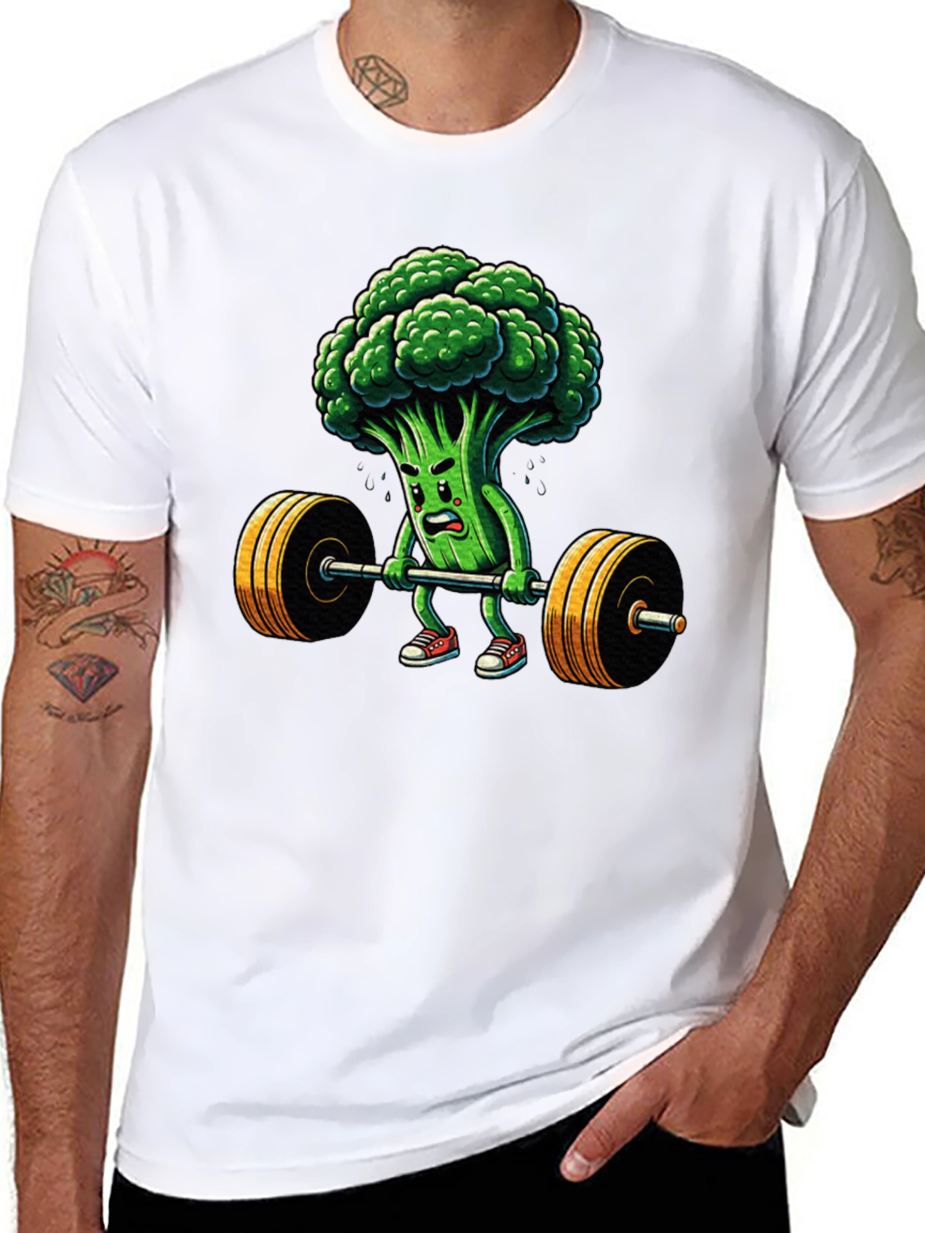 Broccoli Weightlifter Graphic T-Shirt