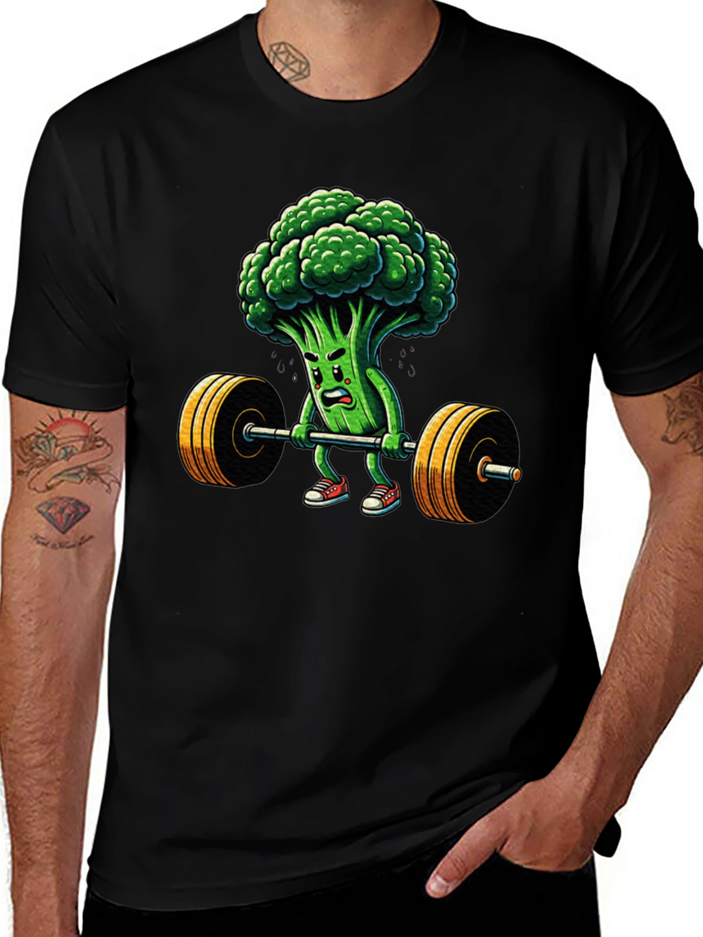 Broccoli Weightlifter Graphic T-Shirt