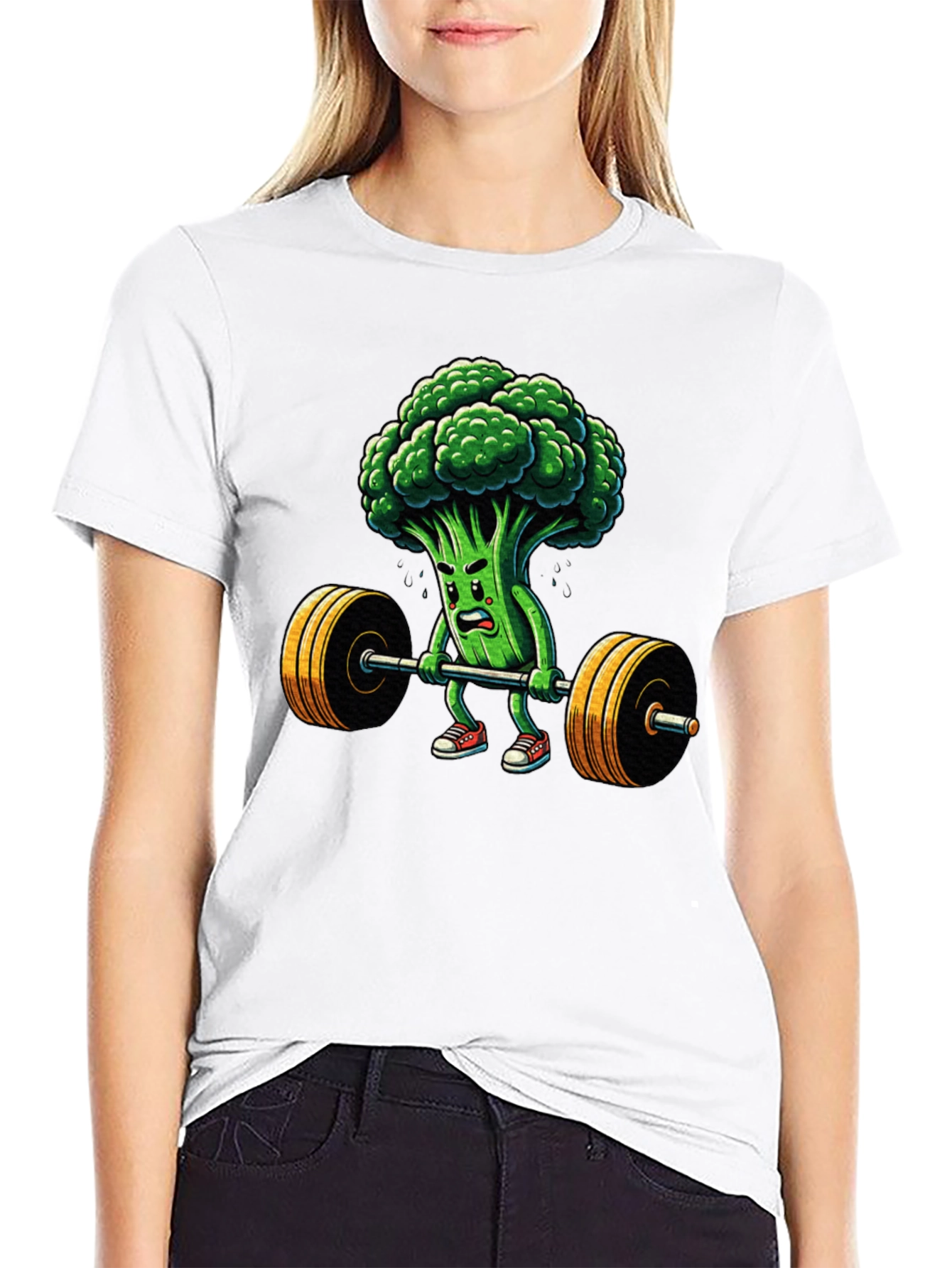 Broccoli Weightlifter Graphic T-Shirt