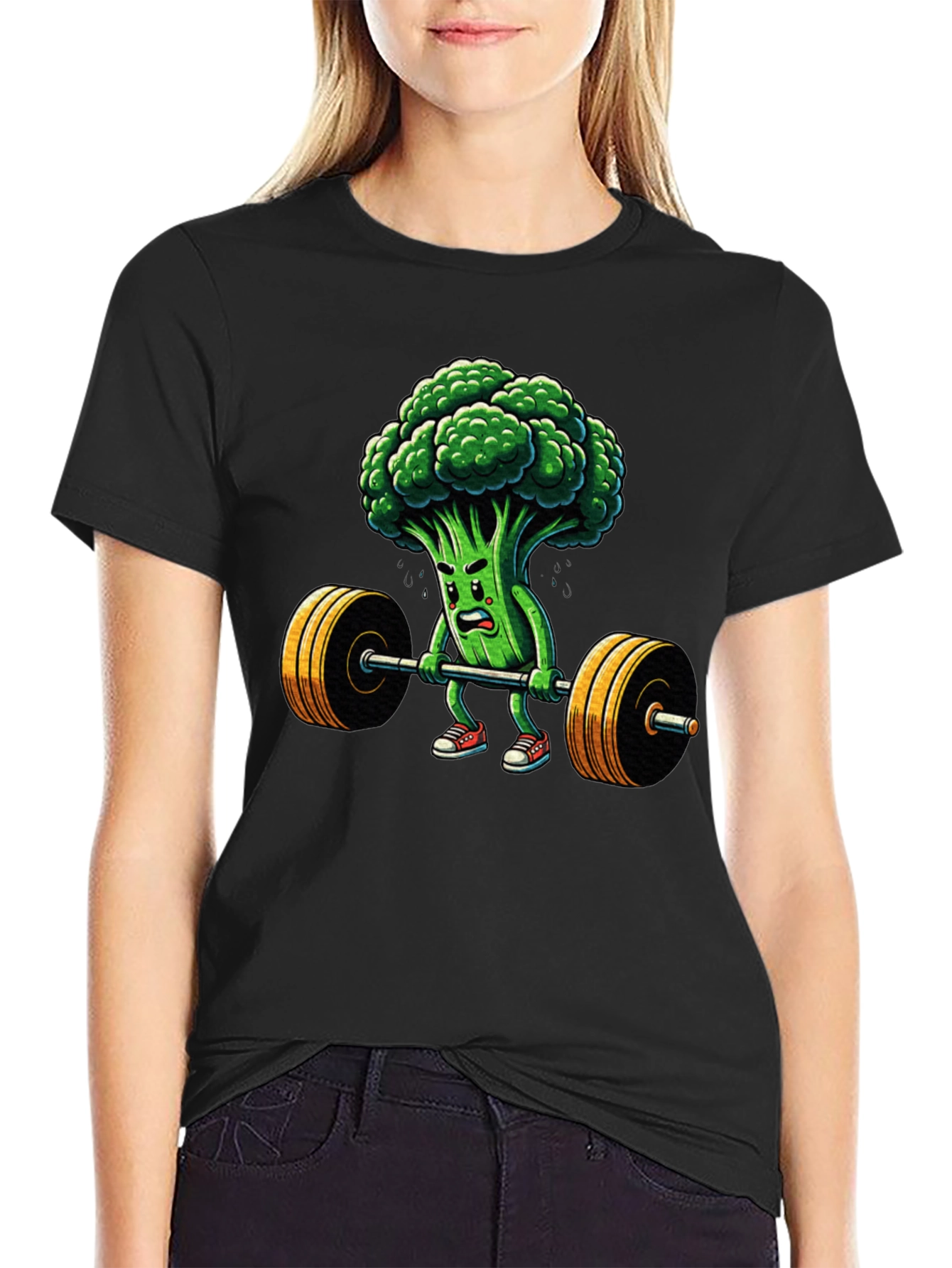 Broccoli Weightlifter Graphic T-Shirt
