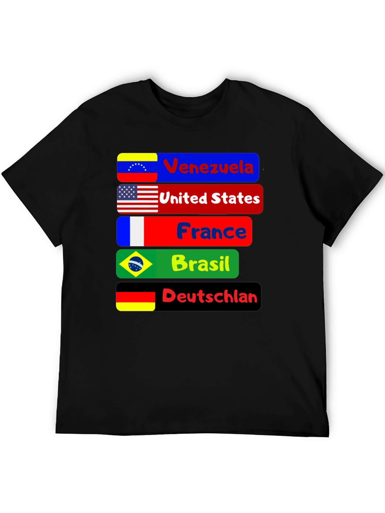 Flags of the World T-Shirt - Black