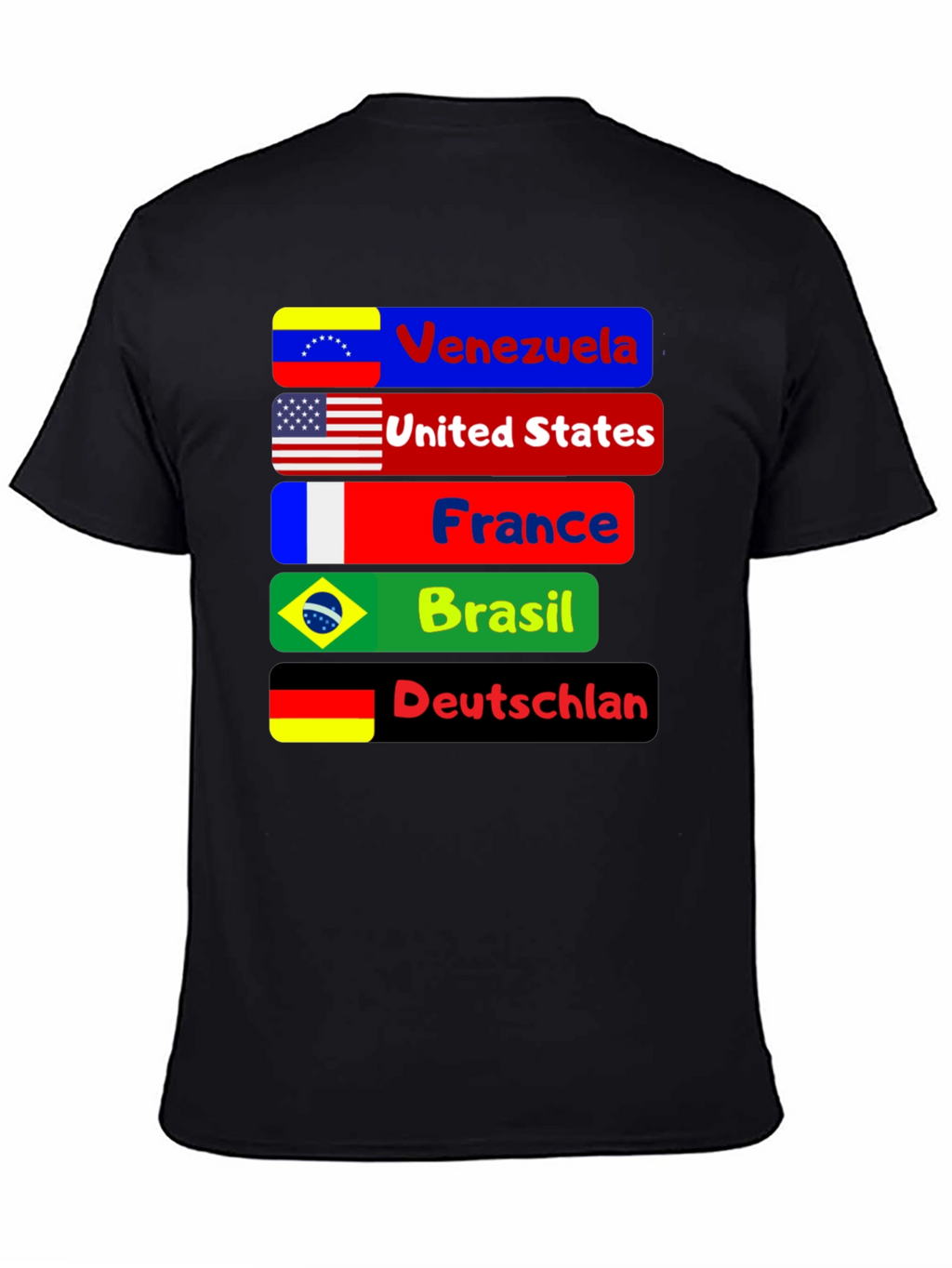 Flags of the World T-Shirt - Black
