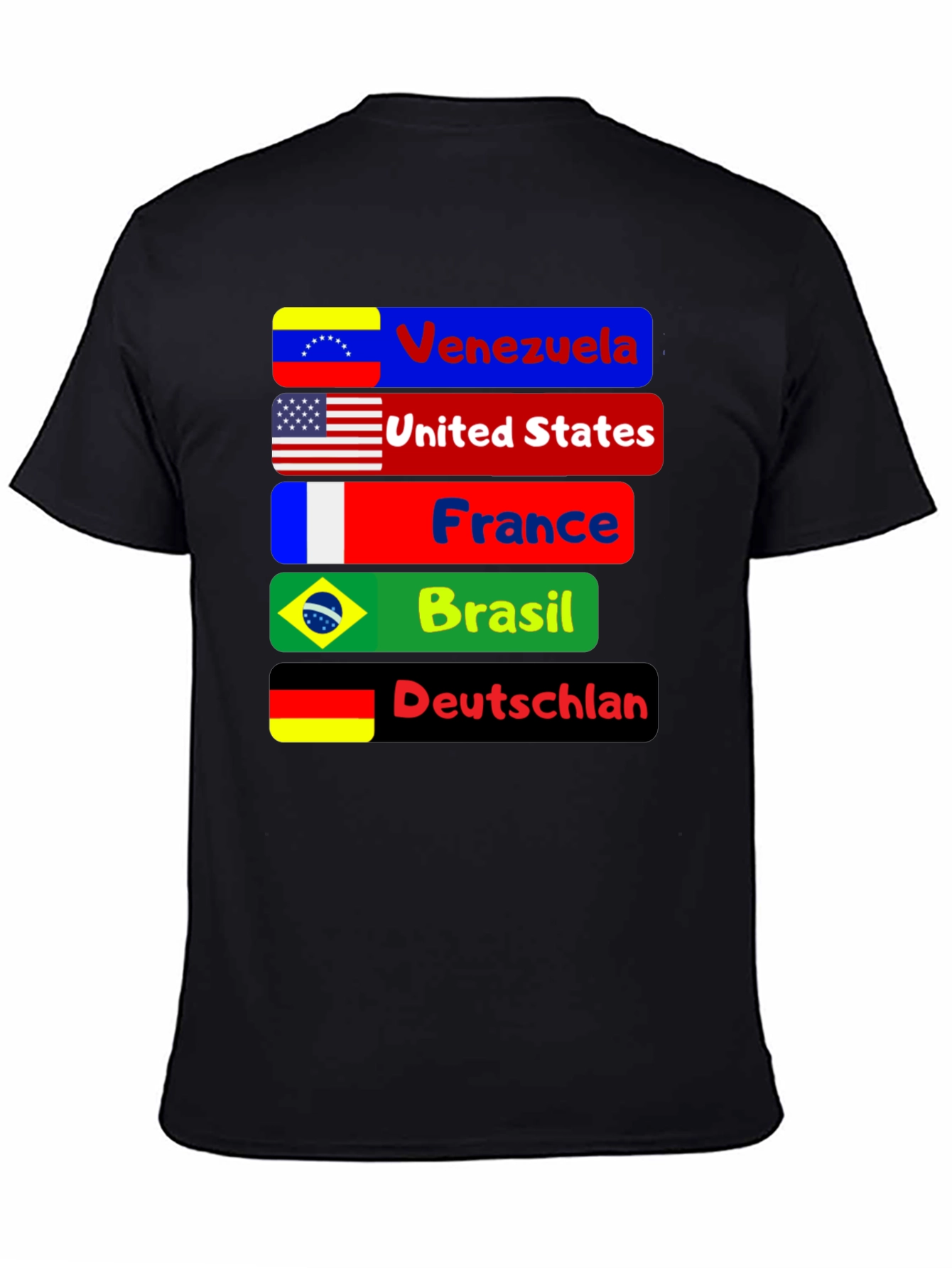 Flags of the World T-Shirt - Black