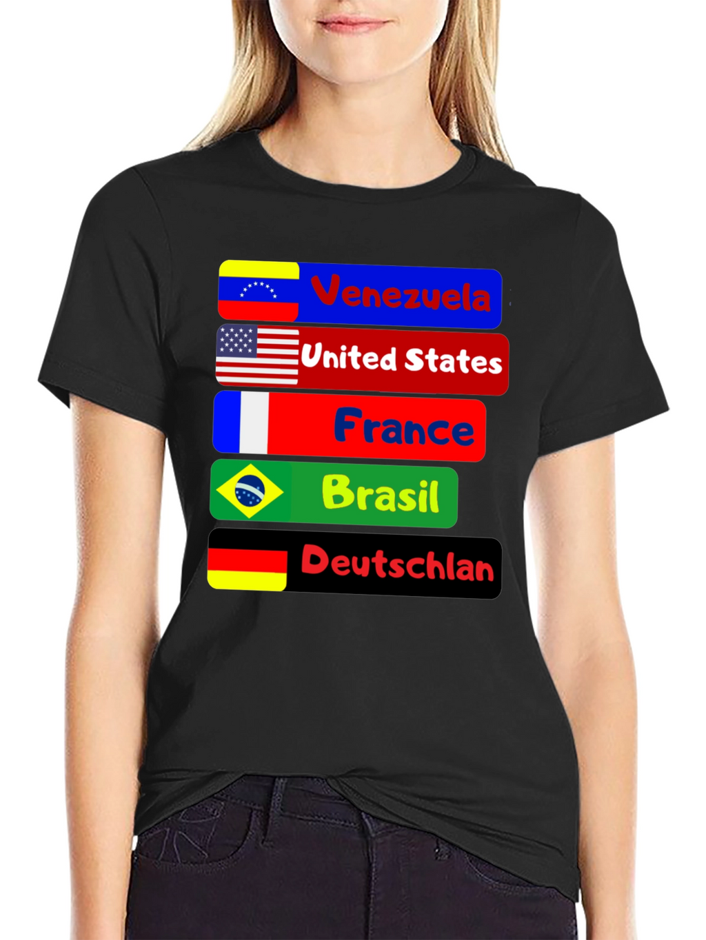 Flags of the World T-Shirt - Black