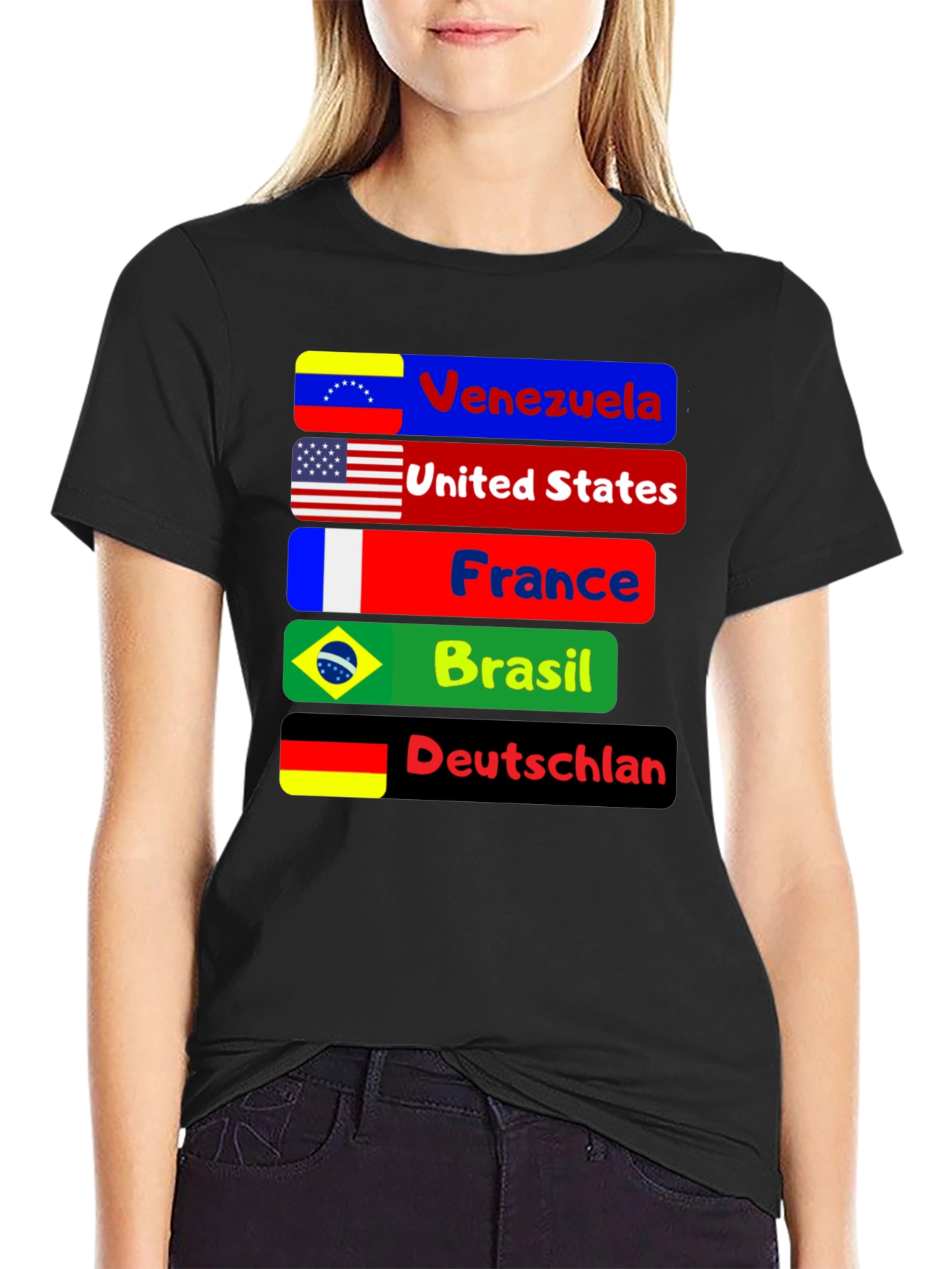 Flags of the World T-Shirt - Black