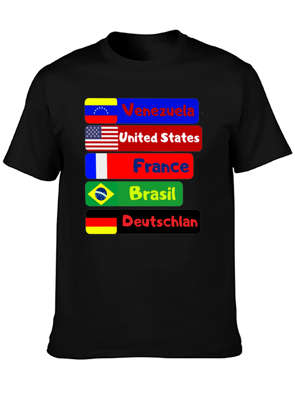 Flags of the World T-Shirt - Black
