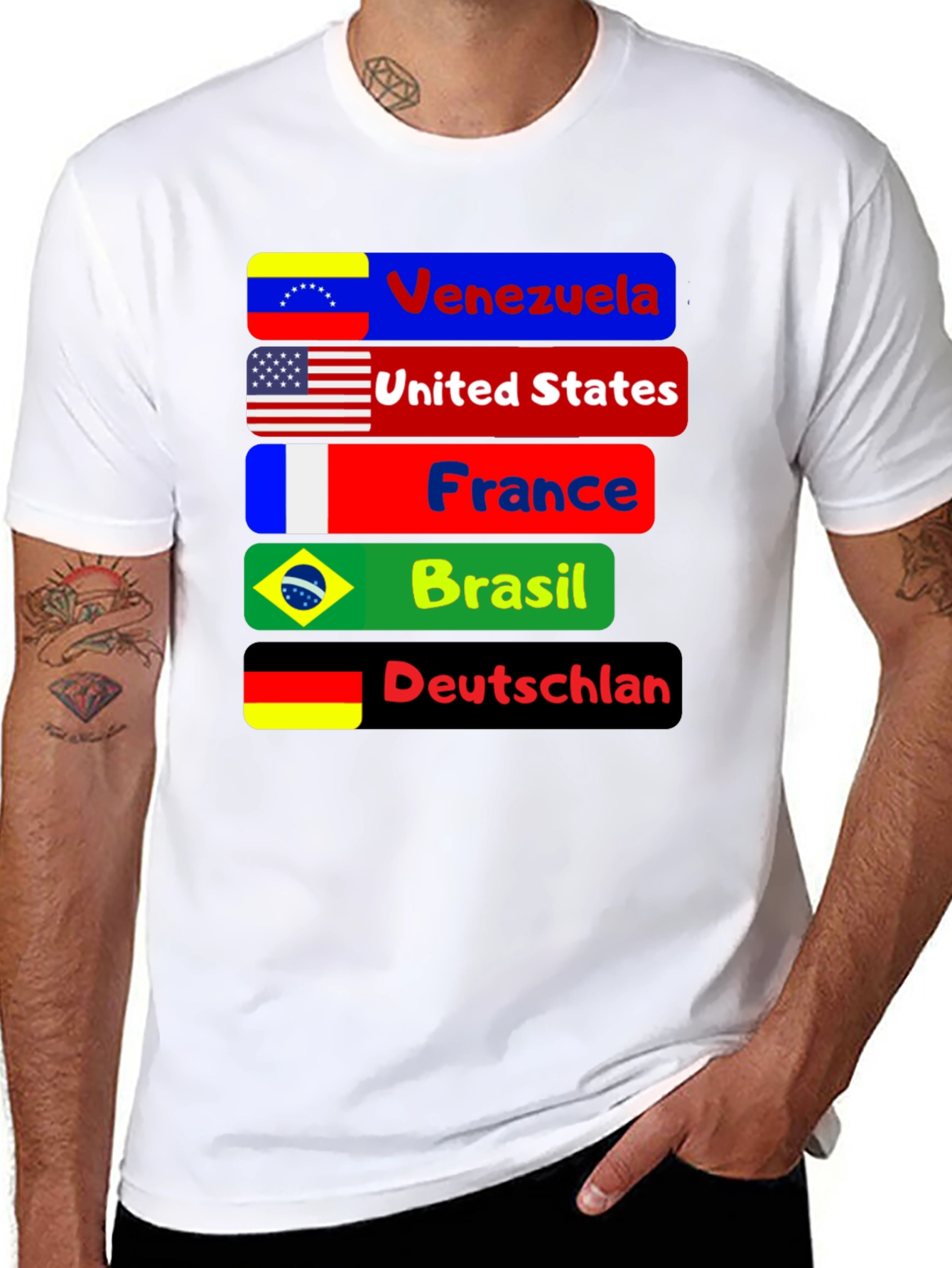 Flags of the World T-Shirt - Black