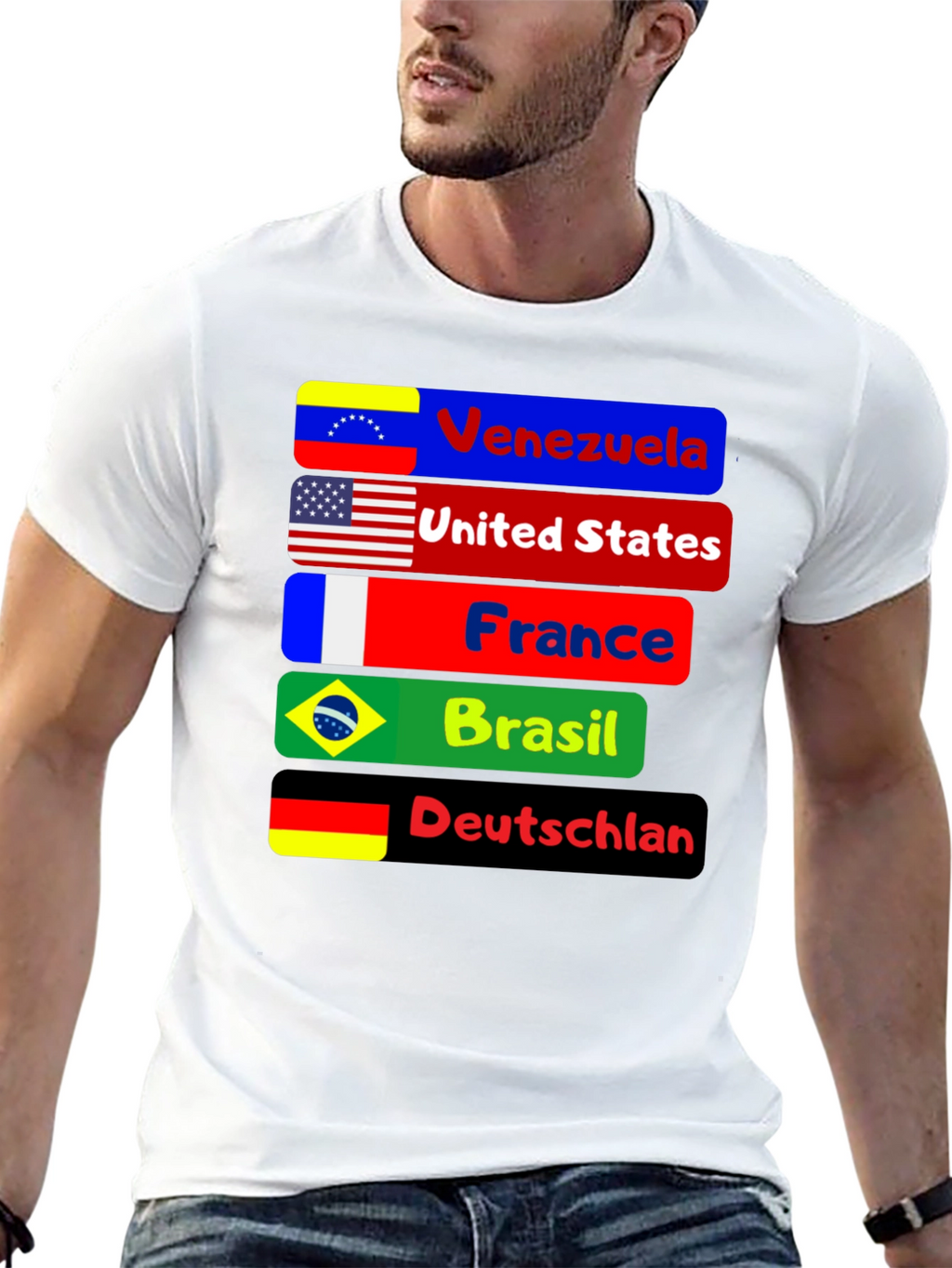 Flags of the World T-Shirt - Black
