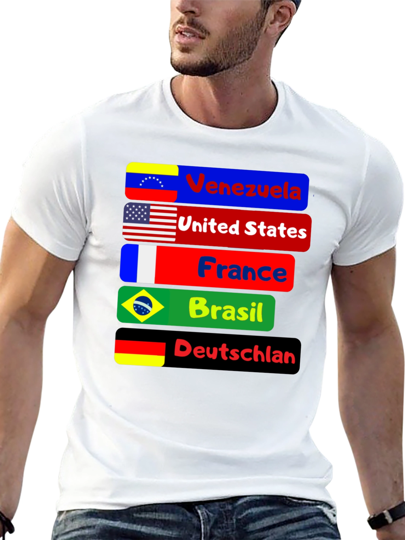 Flags of the World T-Shirt - Black