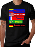 Flags of the World T-Shirt - Black
