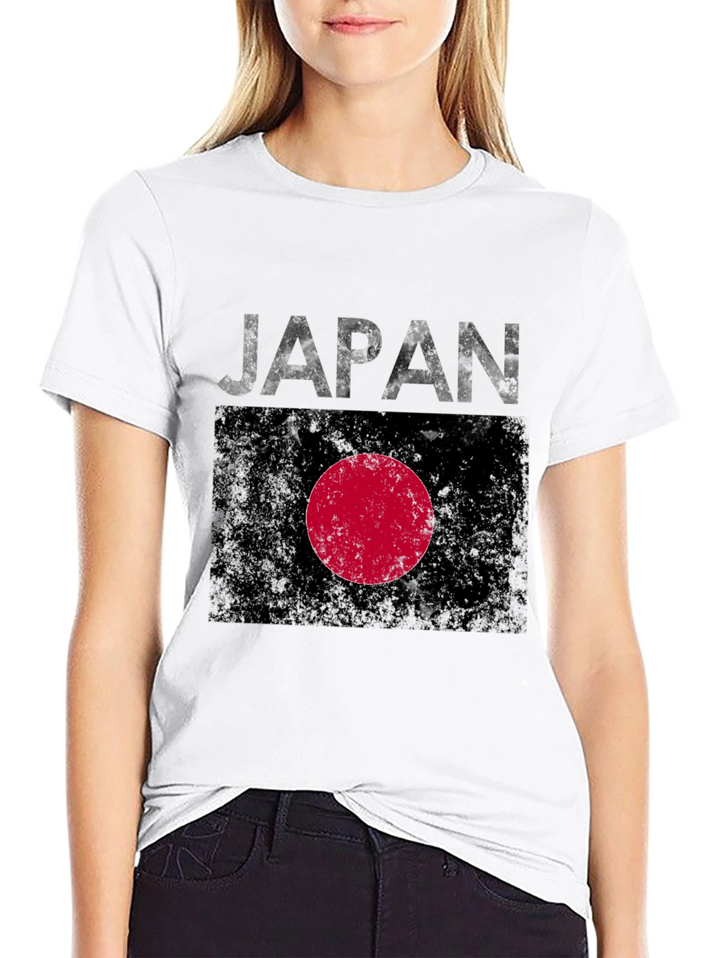 Japan Flag Graphic Tee - Distressed Print