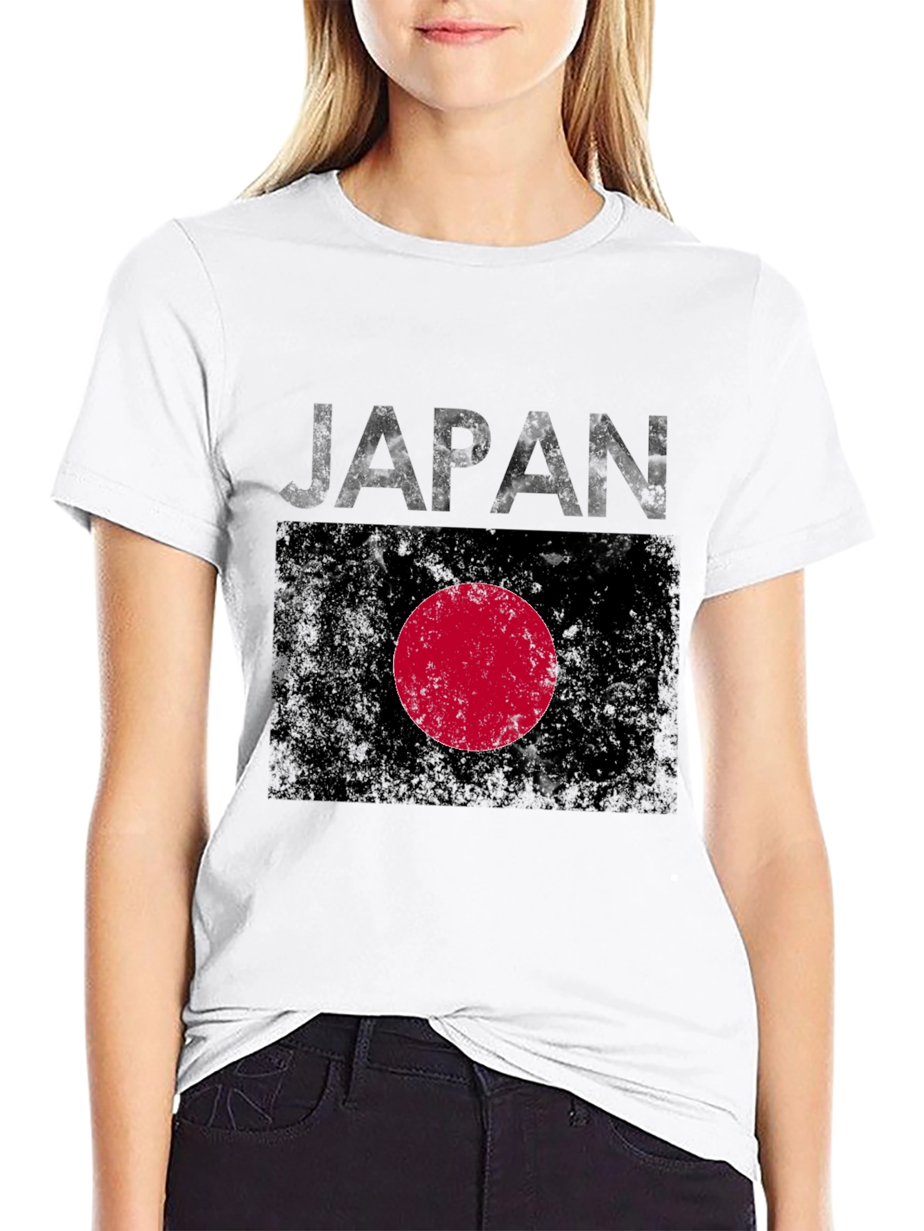 Japan Flag Graphic Tee - Distressed Print