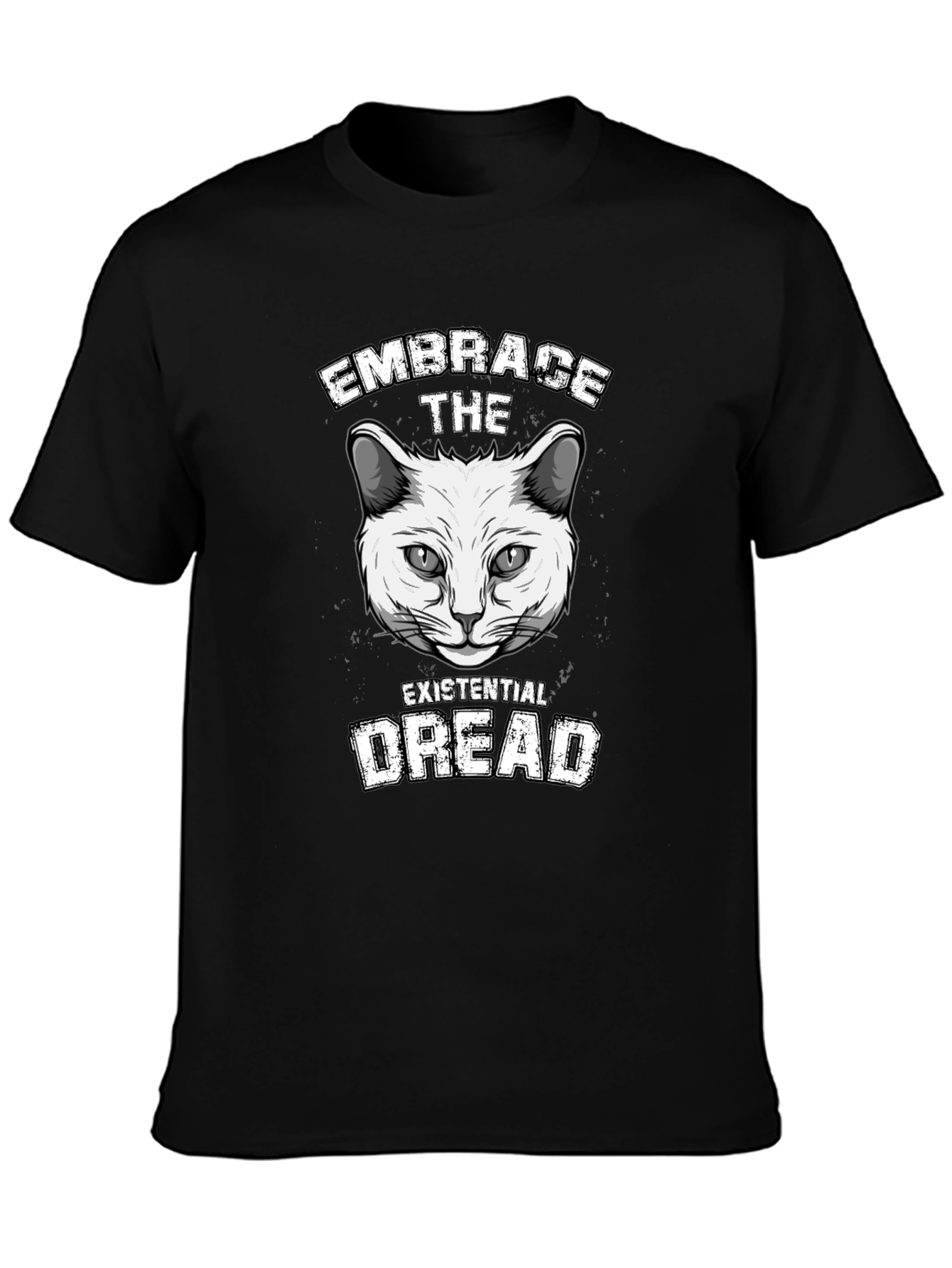 Embrace Existential Dread Cat Graphic T-Shirt
