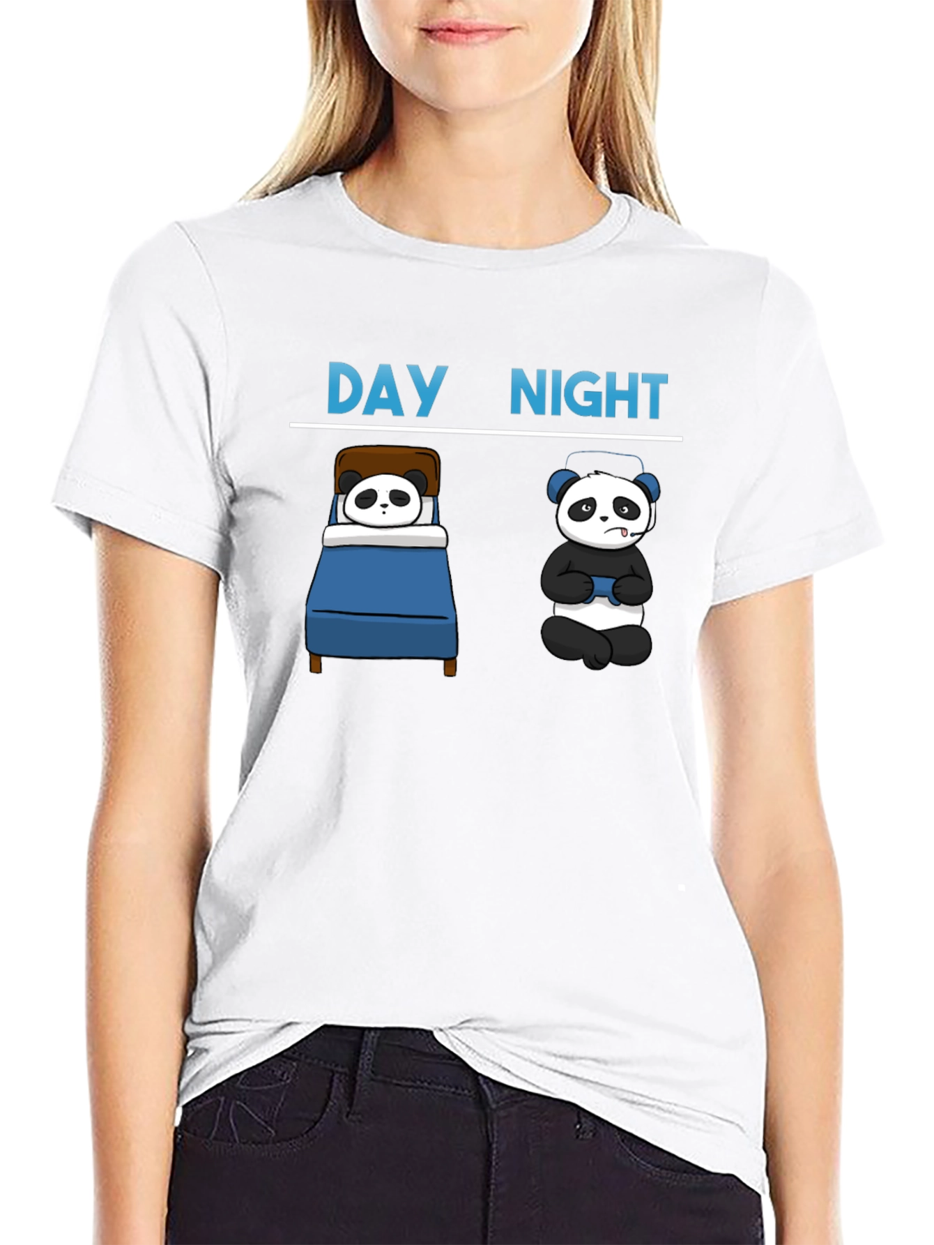 Day & Night Panda Gamer T-Shirt