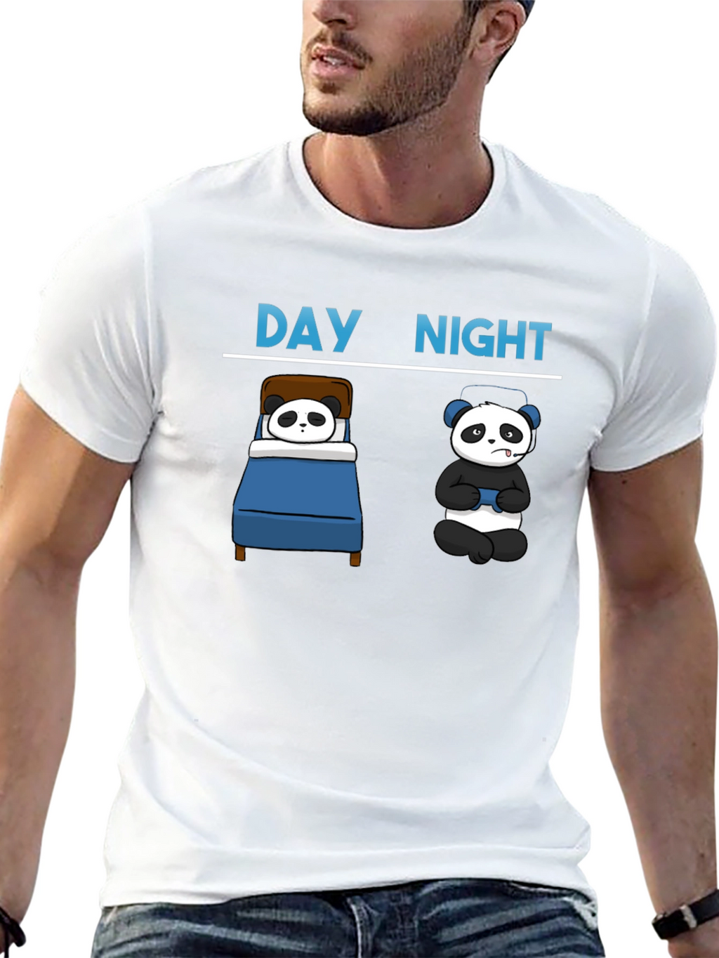 Day & Night Panda Gamer T-Shirt