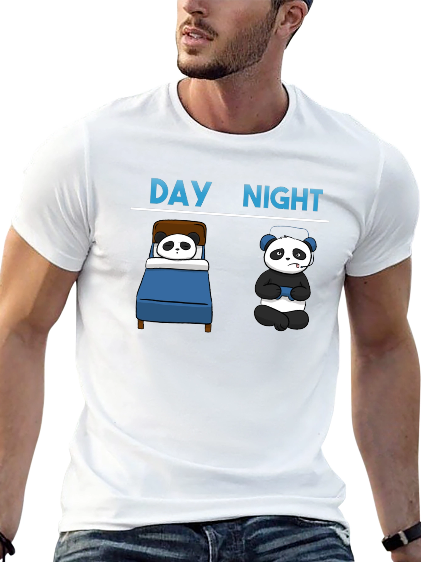 Day & Night Panda Gamer T-Shirt