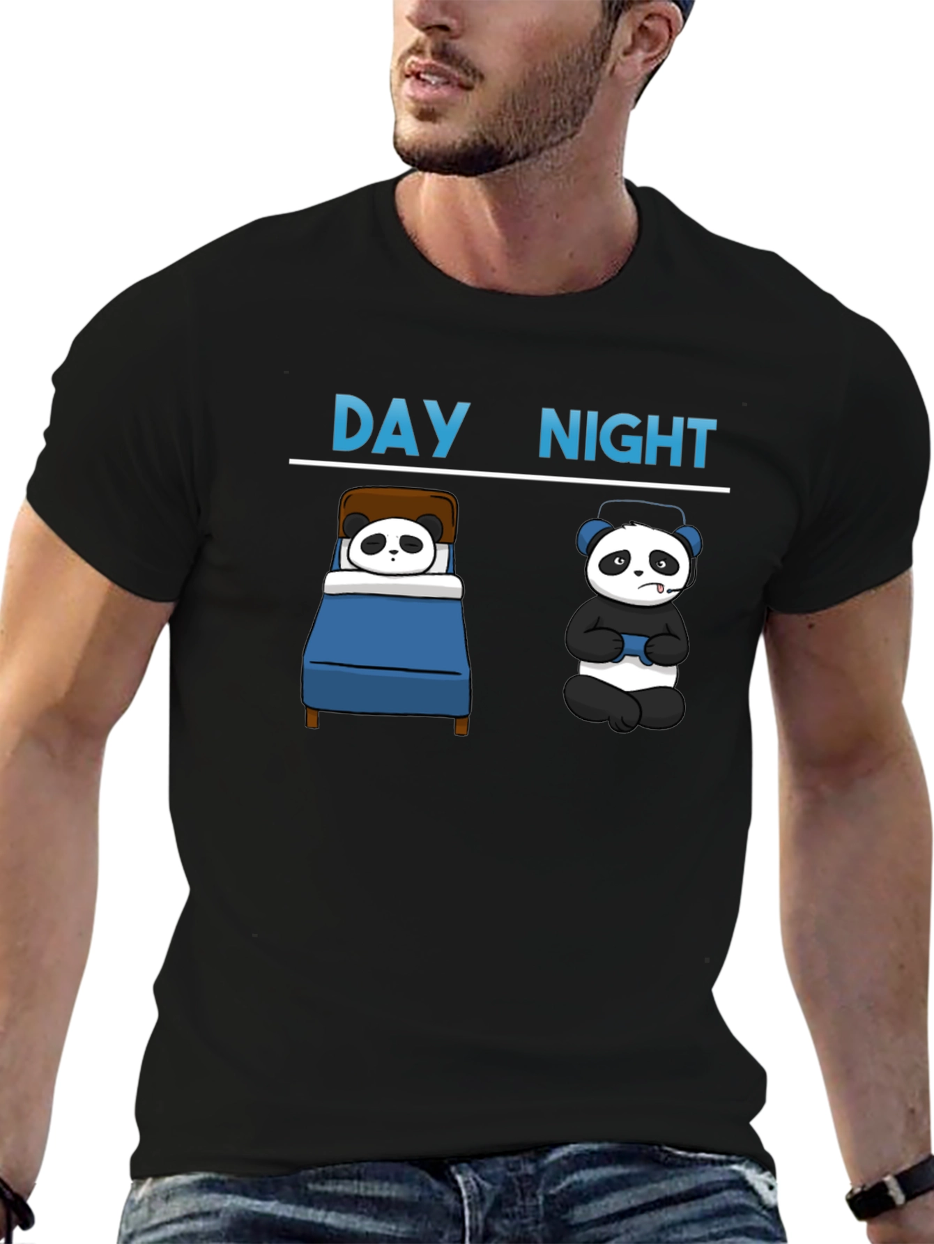Day & Night Panda Gamer T-Shirt
