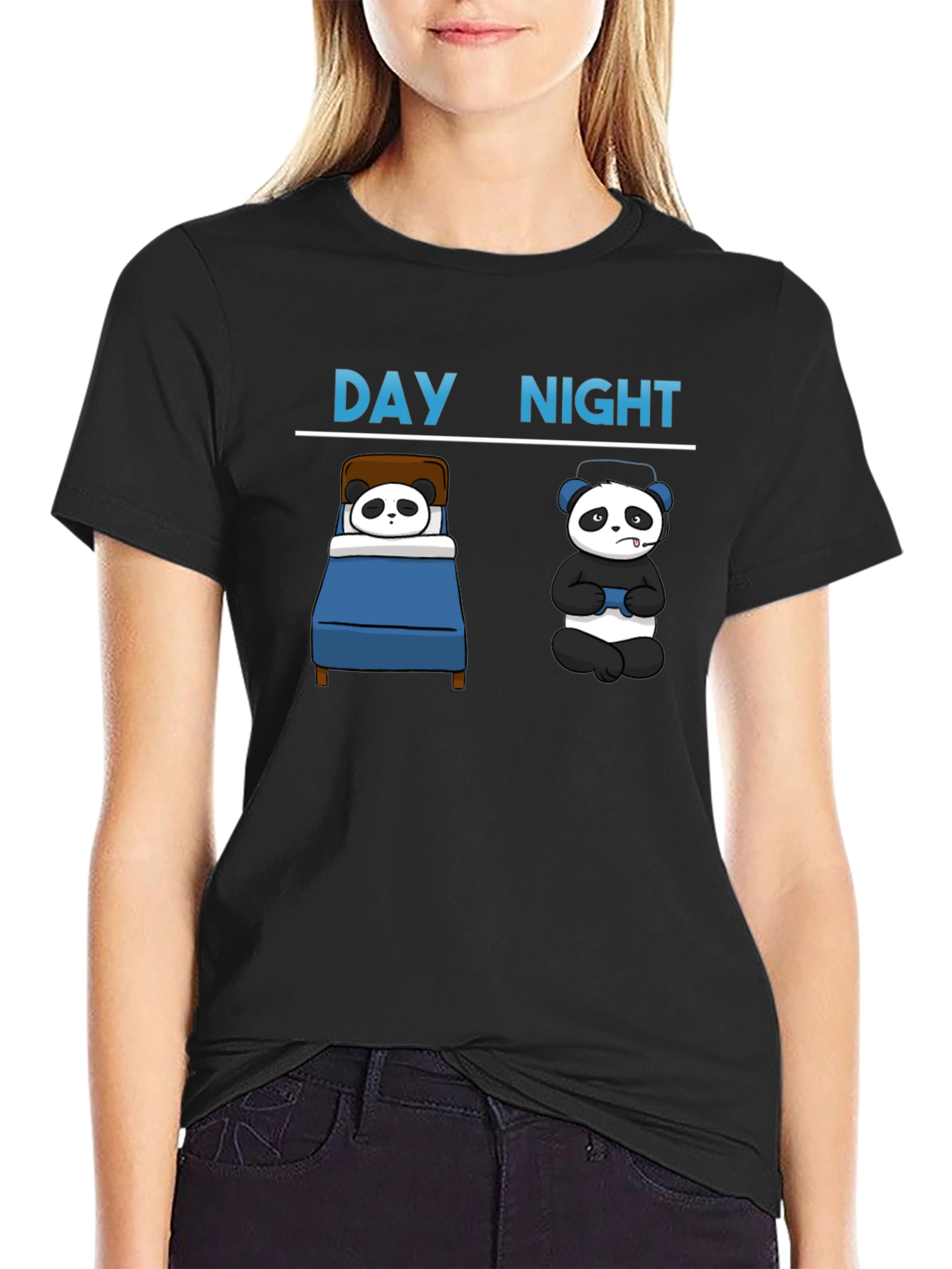 Day & Night Panda Gamer T-Shirt