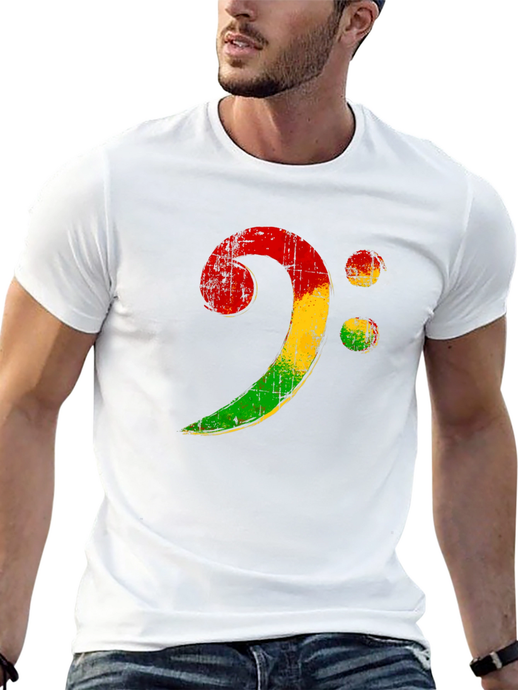 Rasta Bass Clef T-Shirt - Music Reggae Style