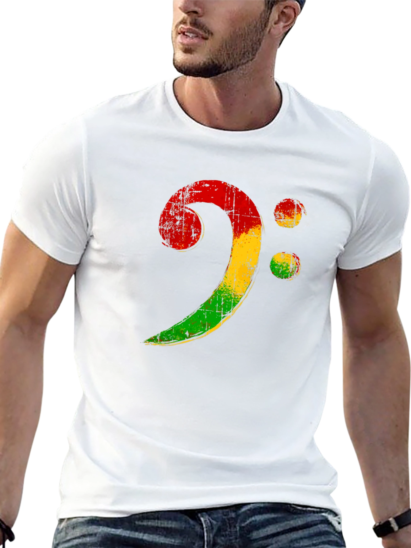 Rasta Bass Clef T-Shirt - Music Reggae Style