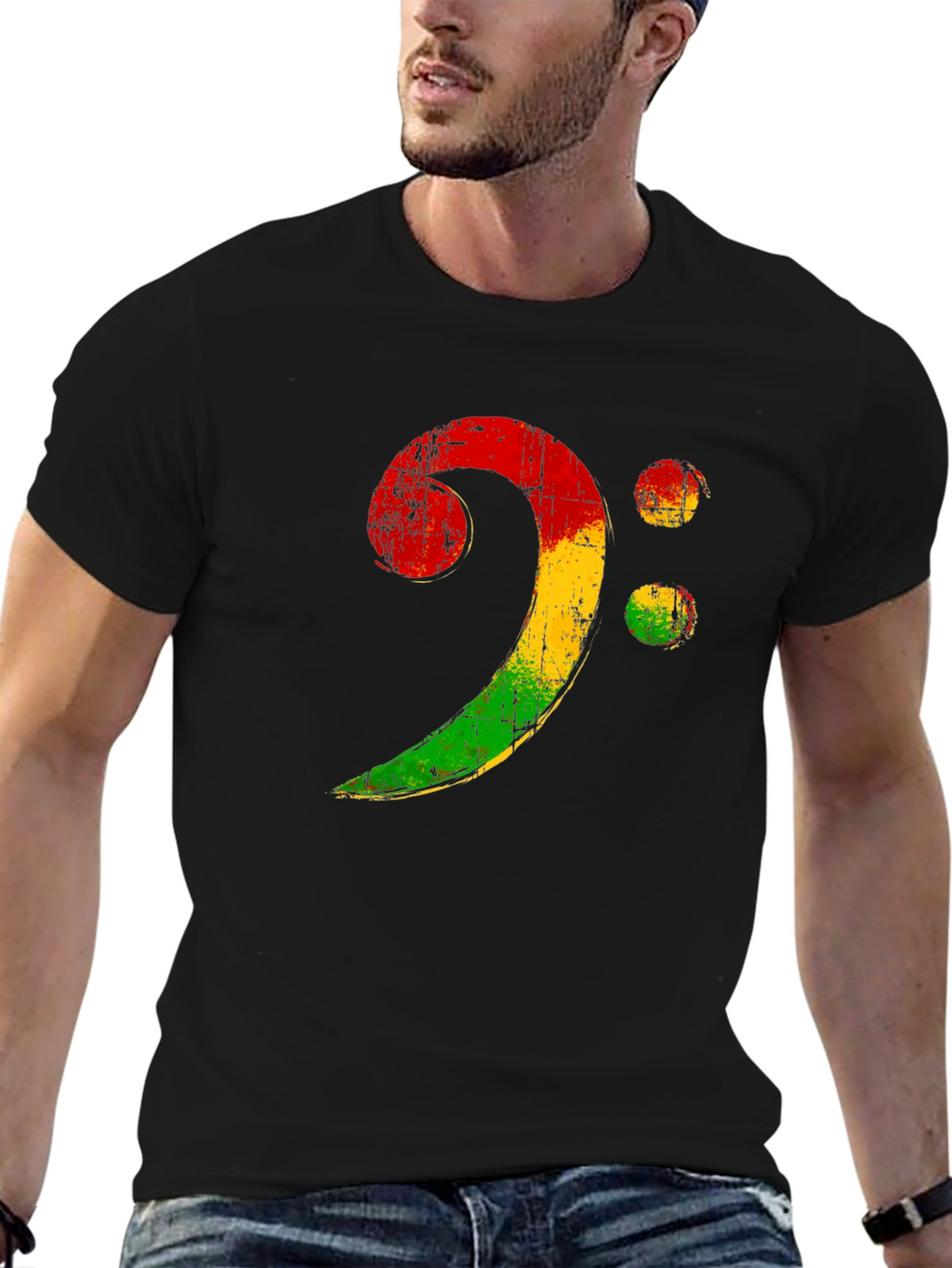 Rasta Bass Clef T-Shirt - Music Reggae Style