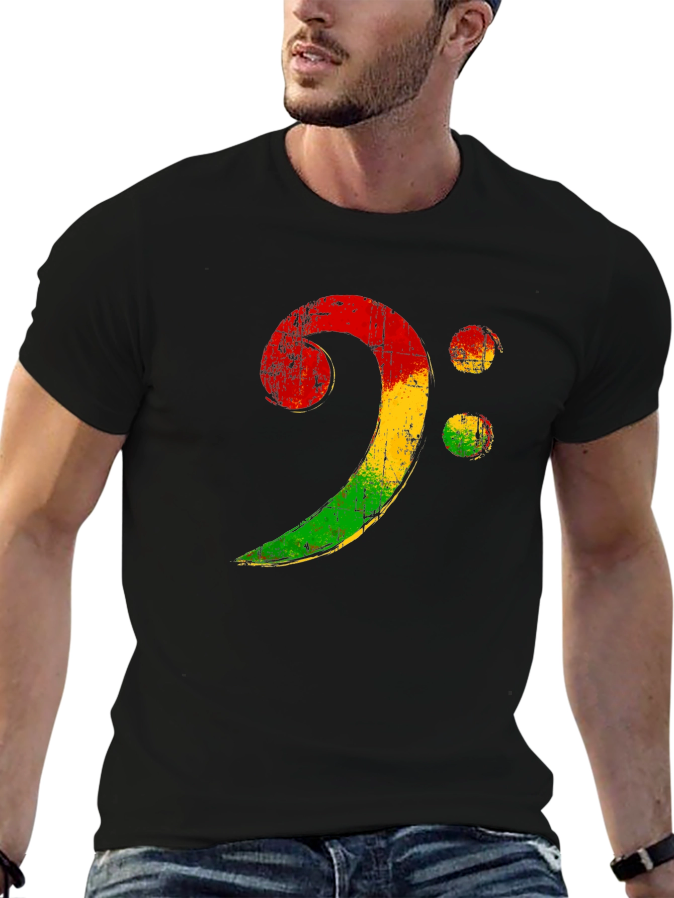 Rasta Bass Clef T-Shirt - Music Reggae Style