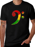 Rasta Bass Clef T-Shirt - Music Reggae Style