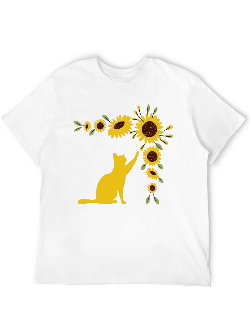 Cat Sunflower T-Shirt - Whimsical Graphic Tee
