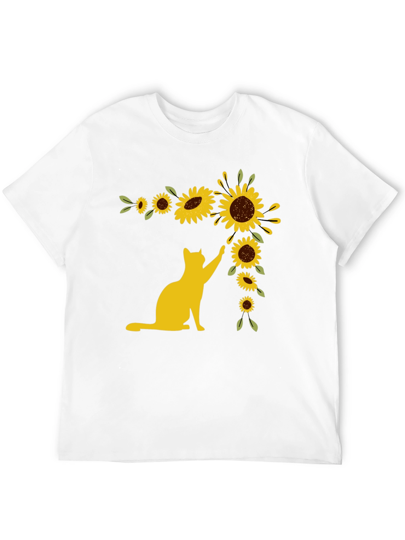 Cat Sunflower T-Shirt - Whimsical Graphic Tee