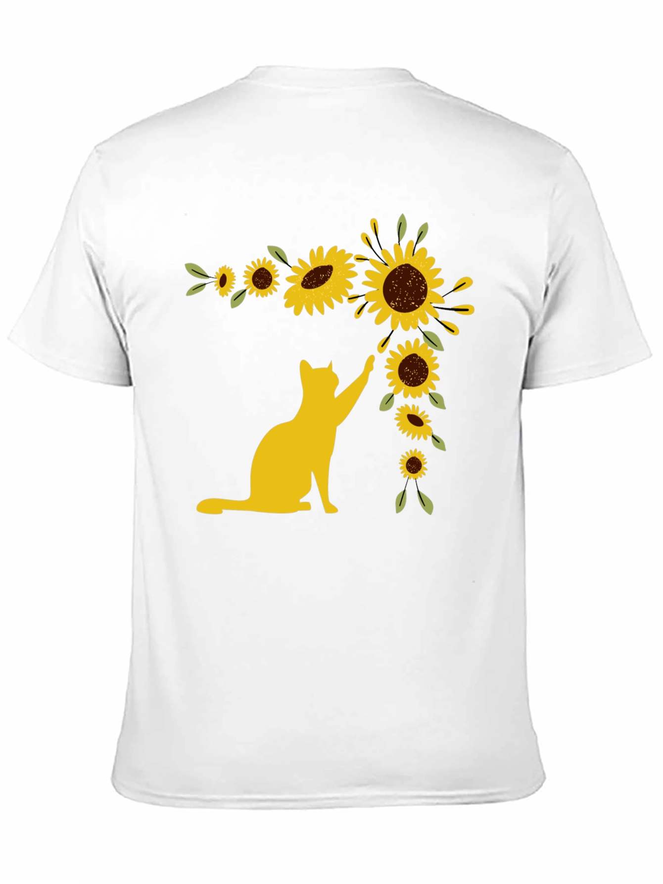 Cat Sunflower T-Shirt - Whimsical Graphic Tee