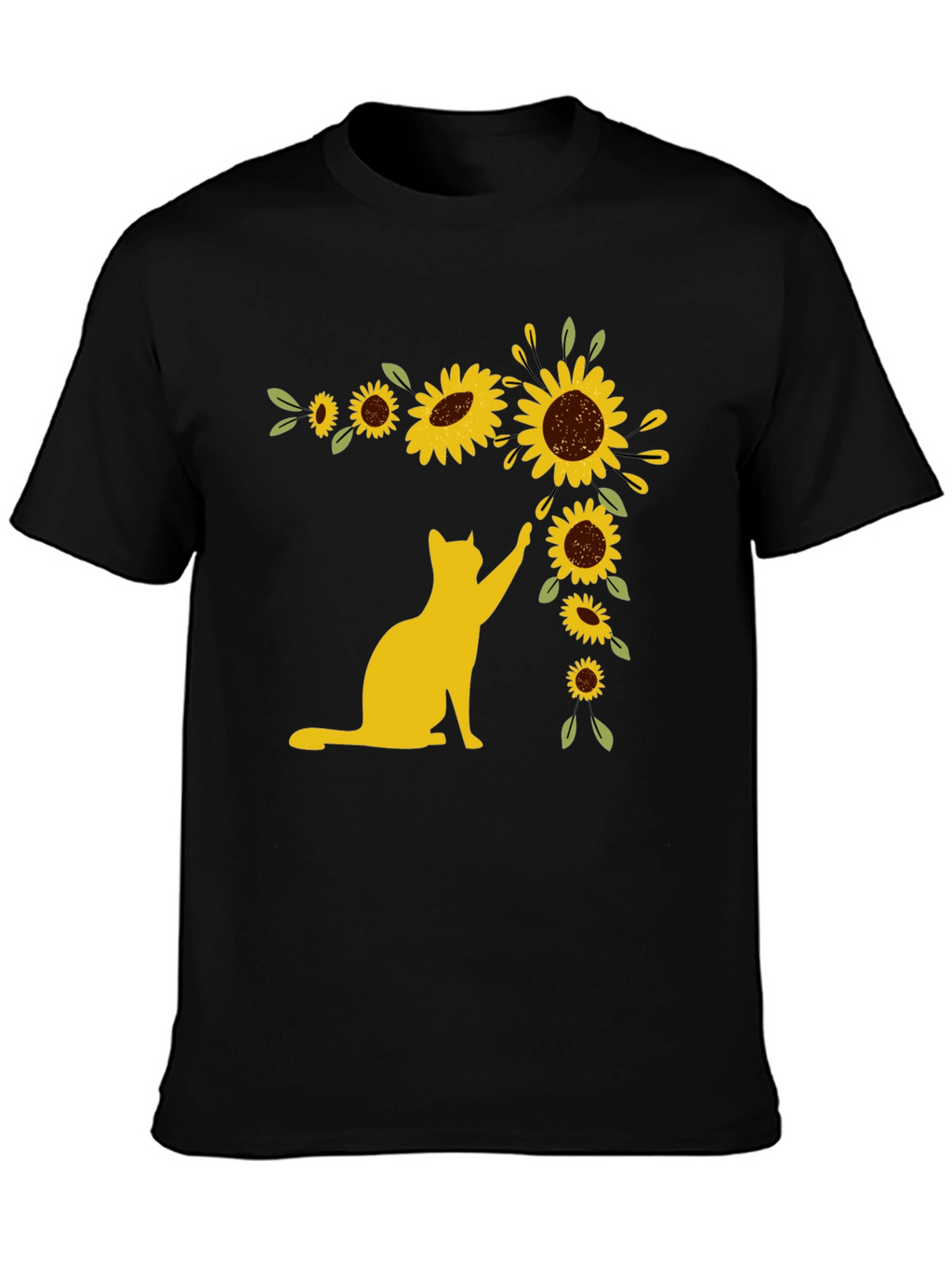 Cat Sunflower T-Shirt - Whimsical Graphic Tee