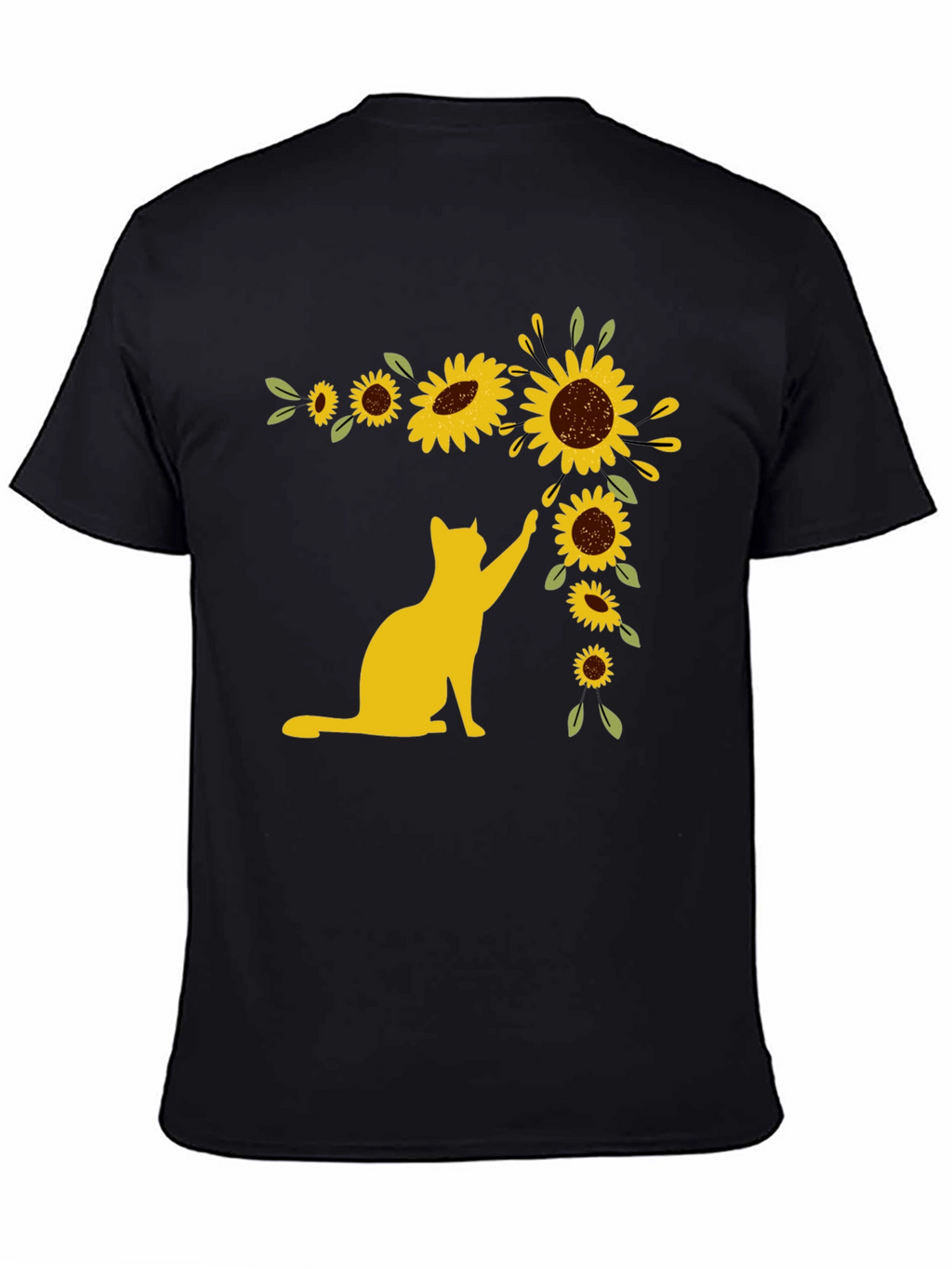 Cat Sunflower T-Shirt - Whimsical Graphic Tee