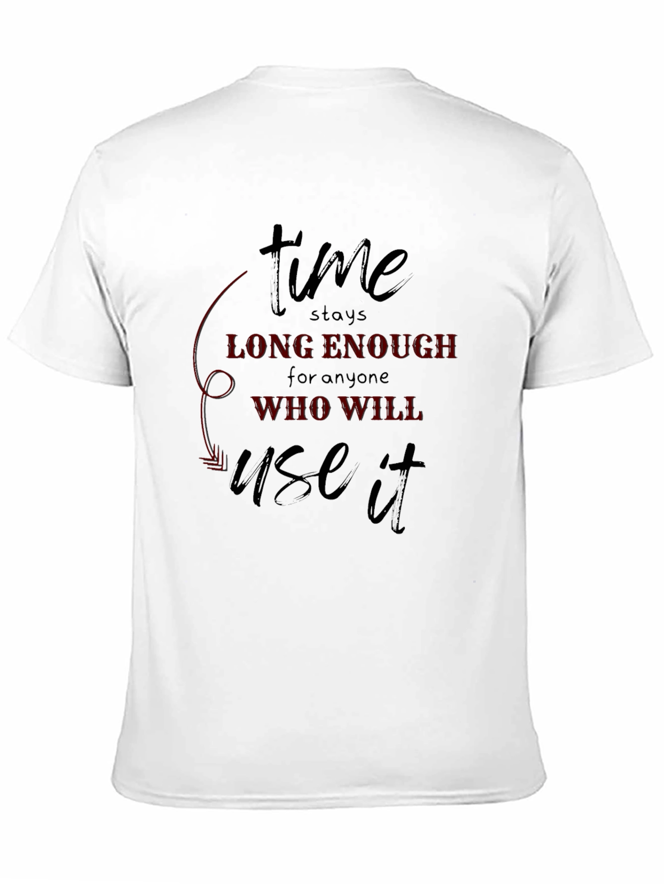 Time Quote Graphic Tee - Black Cotton T-Shirt