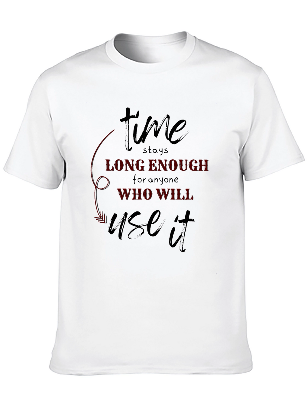 Time Quote Graphic Tee - Black Cotton T-Shirt