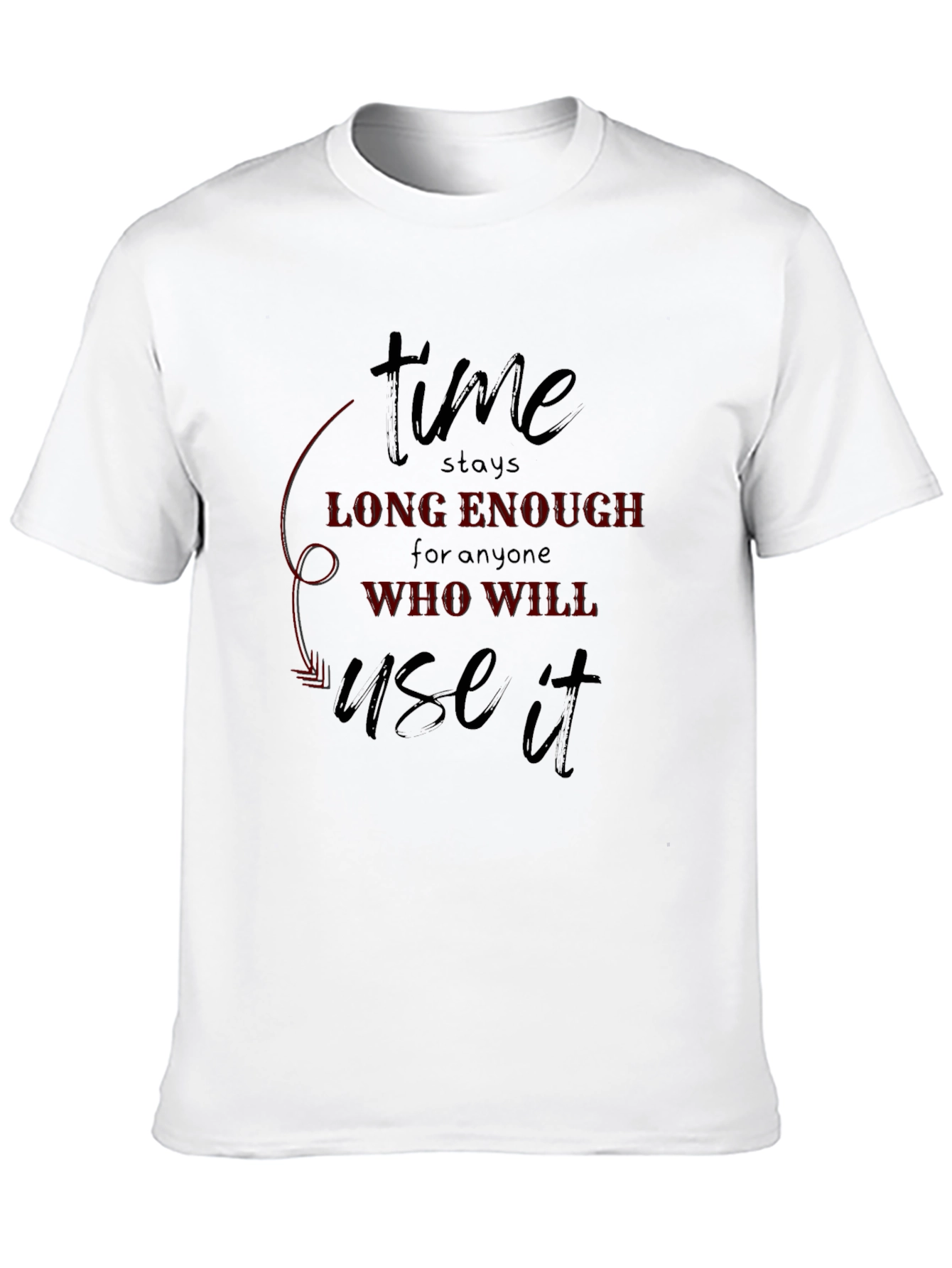 Time Quote Graphic Tee - Black Cotton T-Shirt