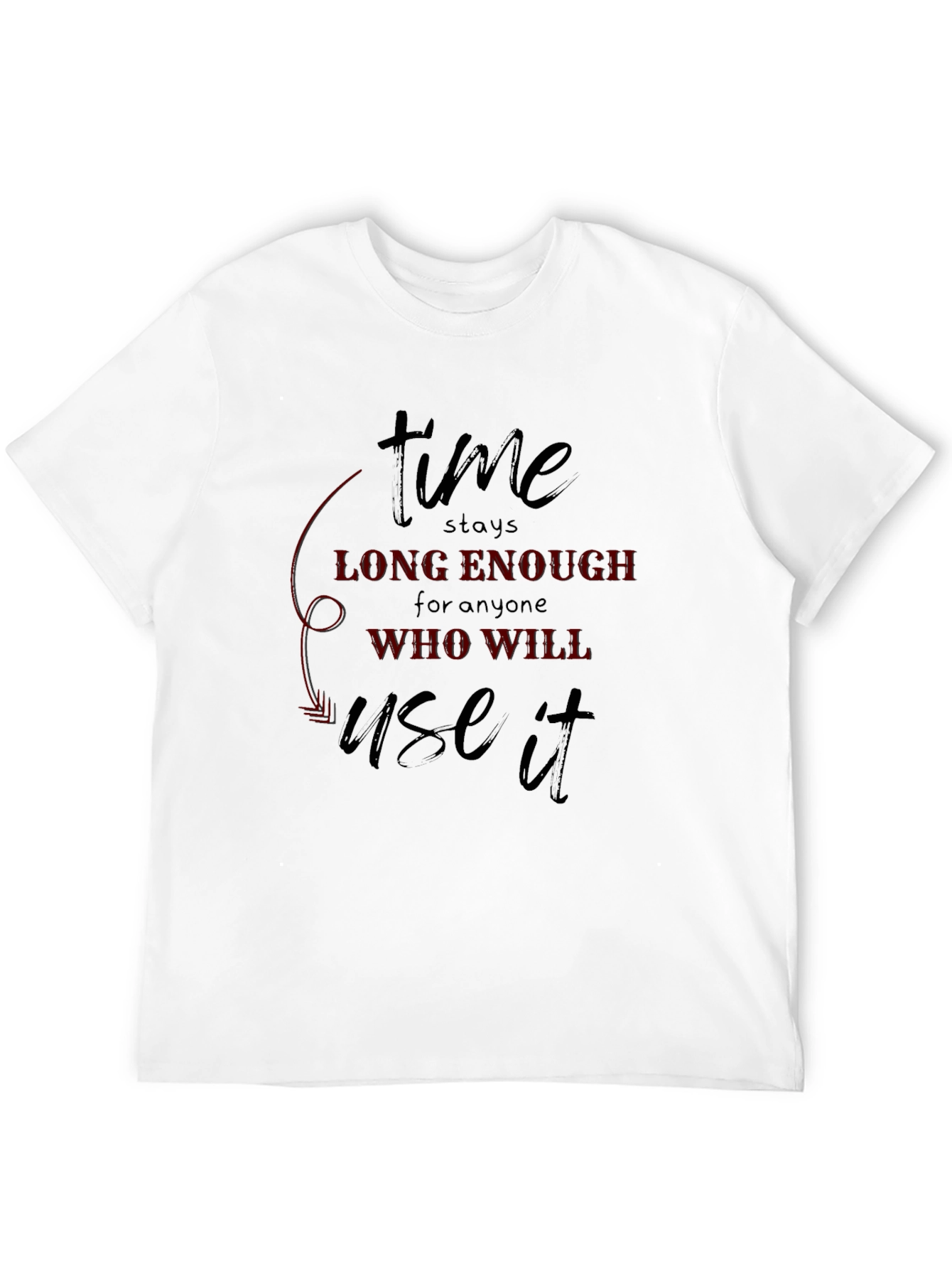 Time Quote Graphic Tee - Black Cotton T-Shirt