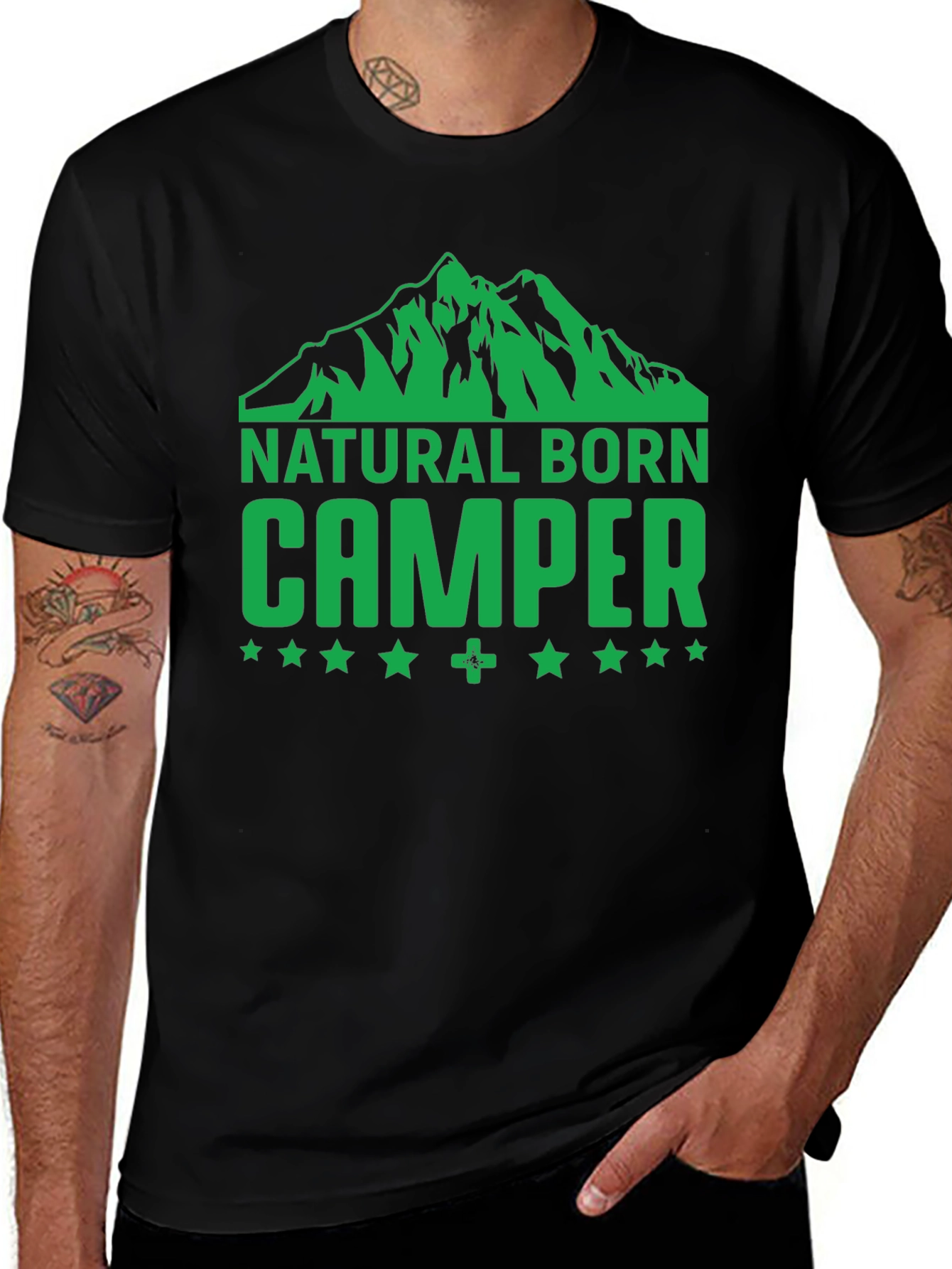 Natural Born Camper Graphic T-Shirt - Black