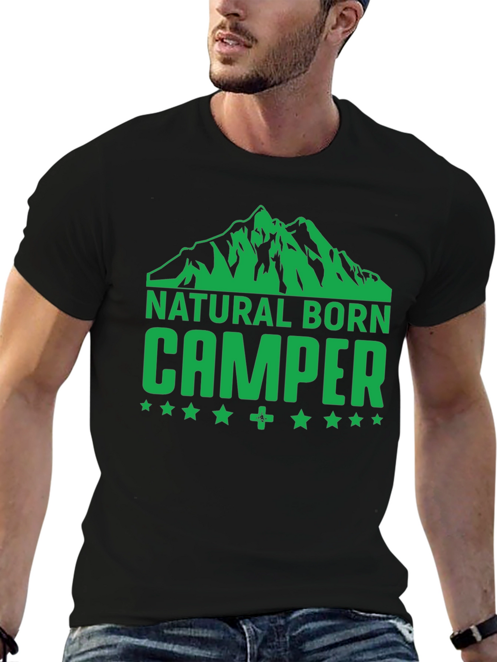 Natural Born Camper Graphic T-Shirt - Black