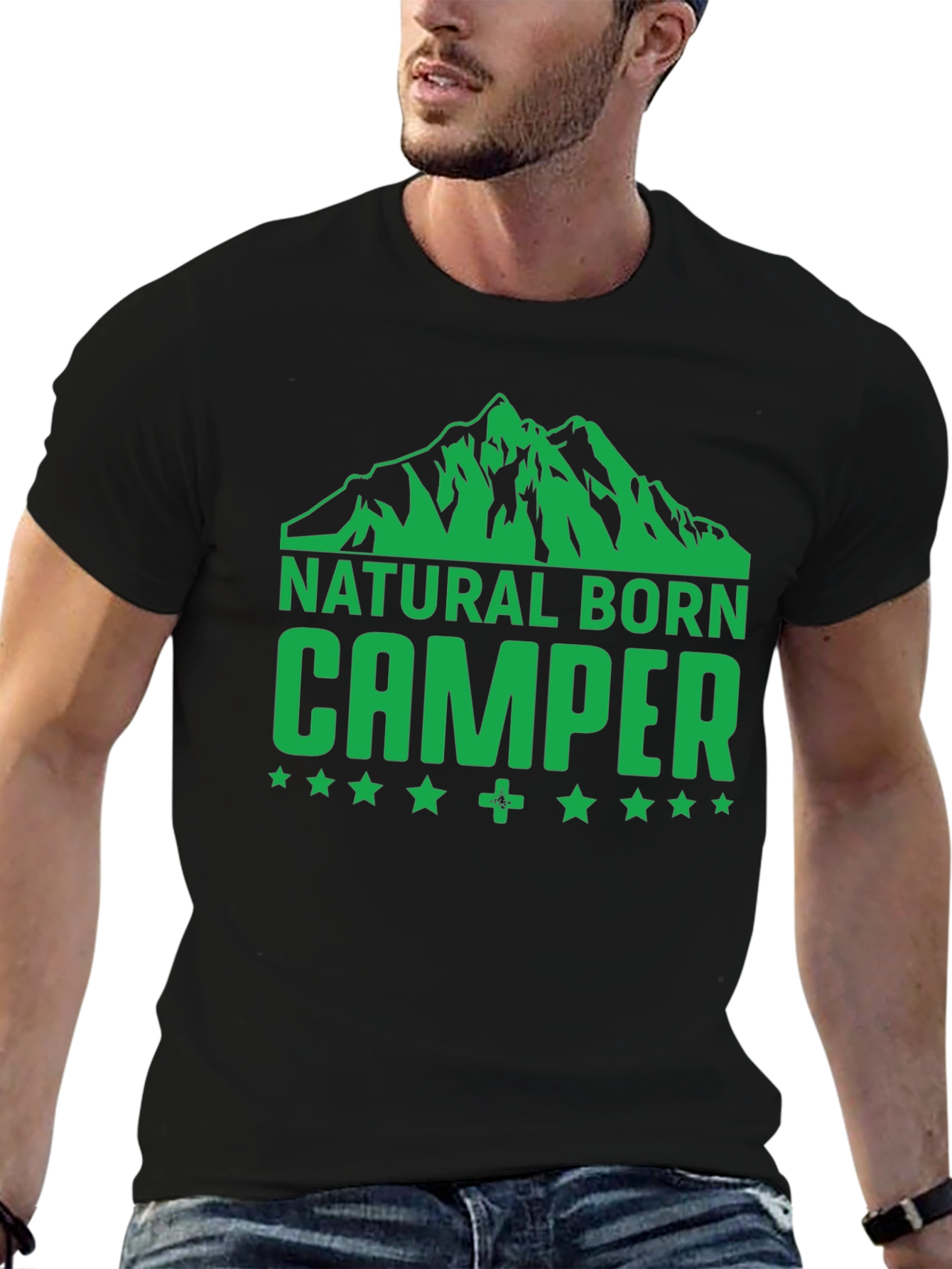 Natural Born Camper Graphic T-Shirt - Black