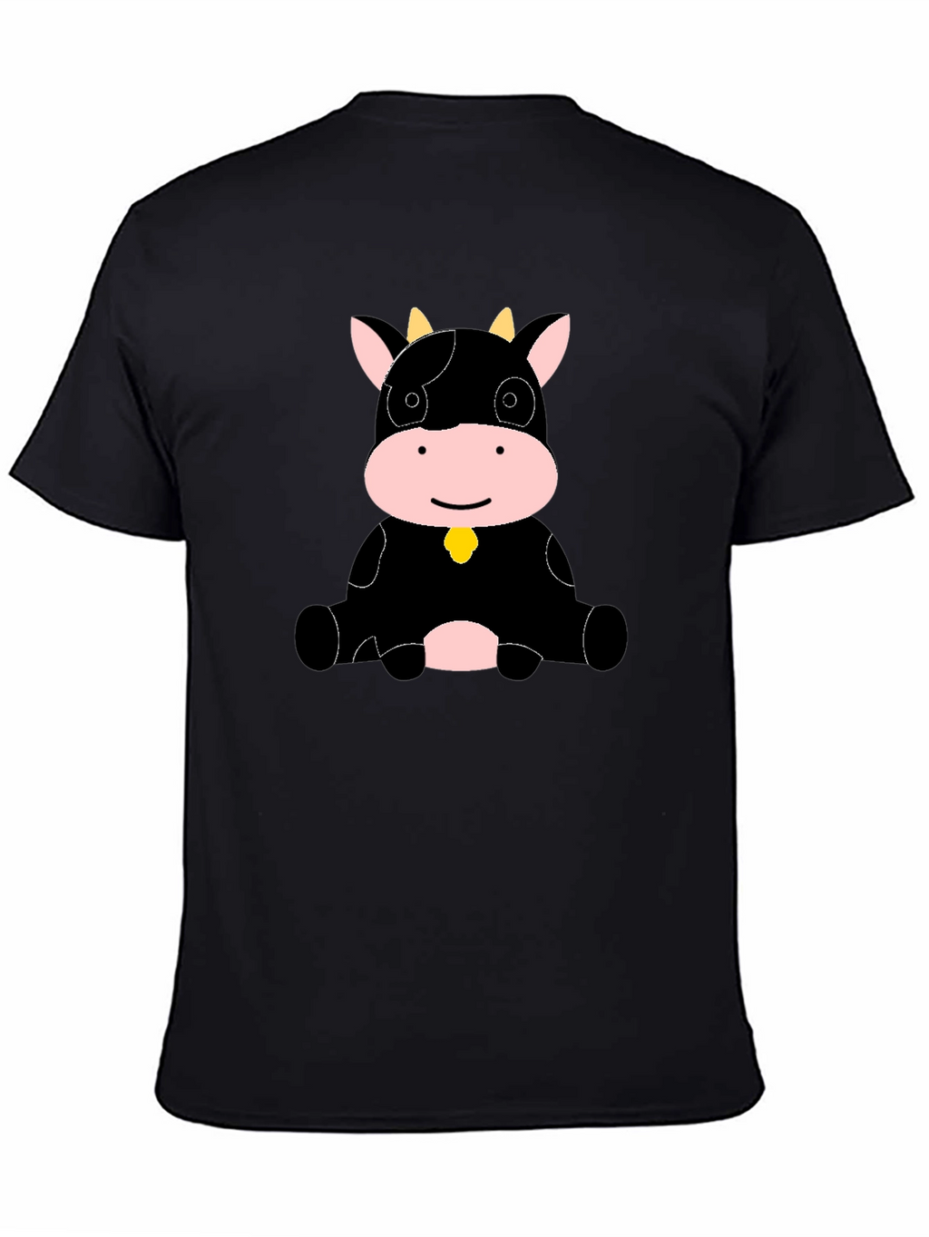 Cute Cow Graphic Black T-Shirt - Casual Style