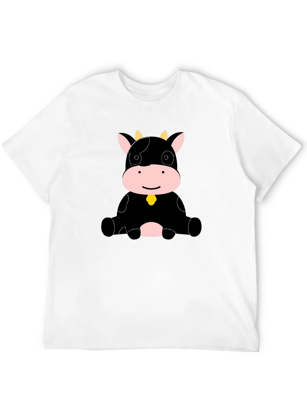 Cute Cow Graphic Black T-Shirt - Casual Style