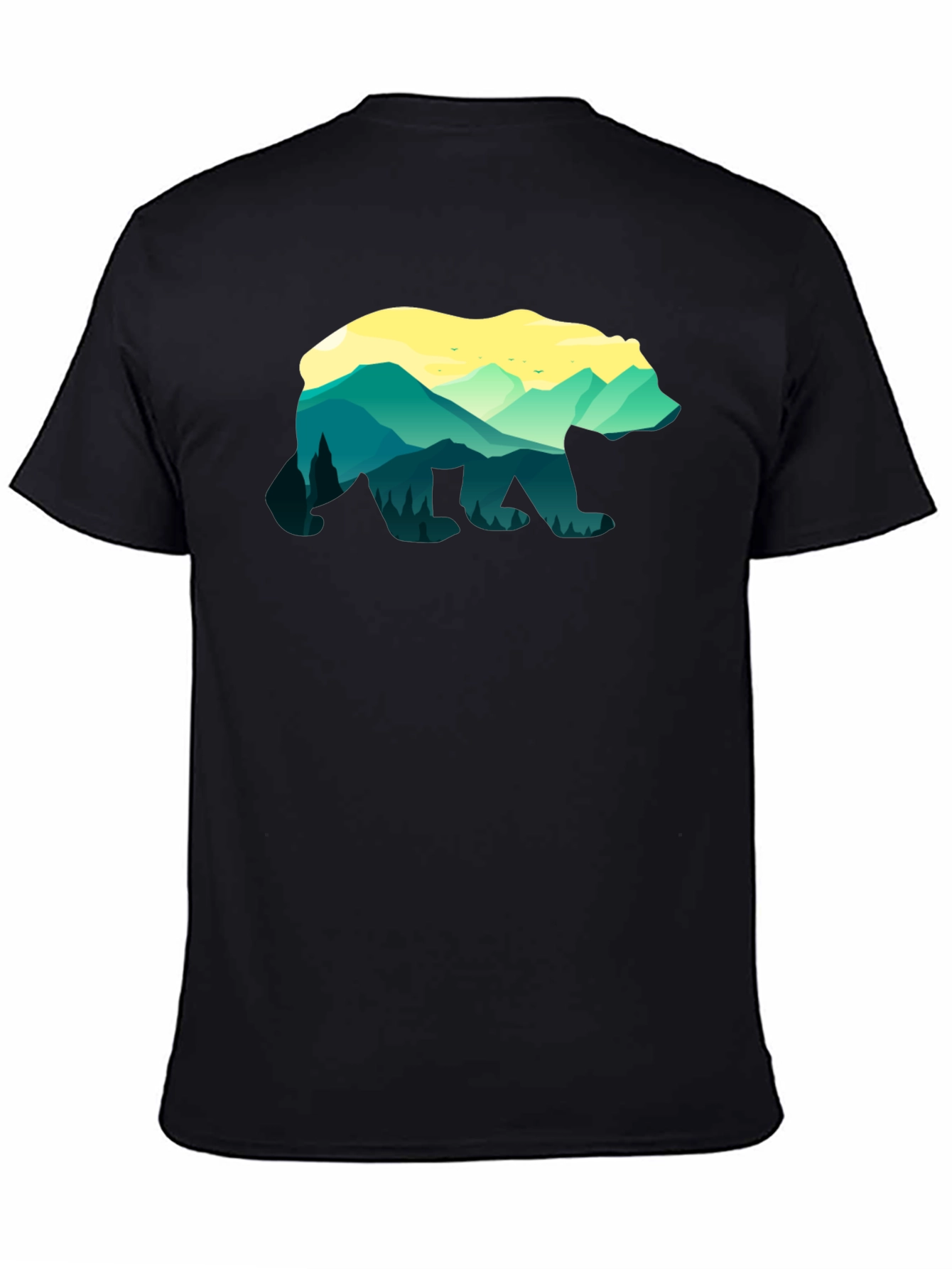 Nature Bear Graphic Tee - Unisex Black T-Shirt