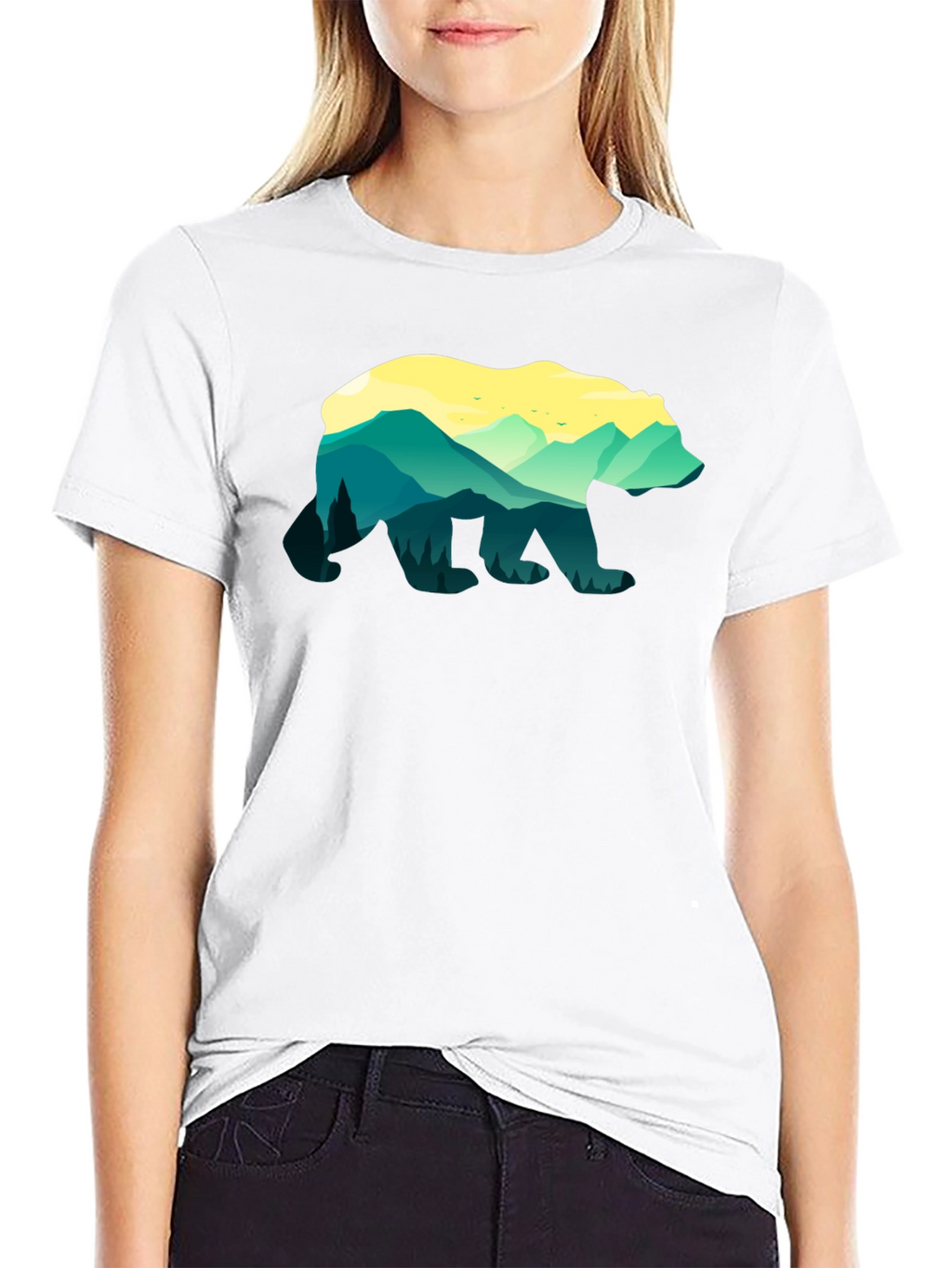 Nature Bear Graphic Tee - Unisex Black T-Shirt