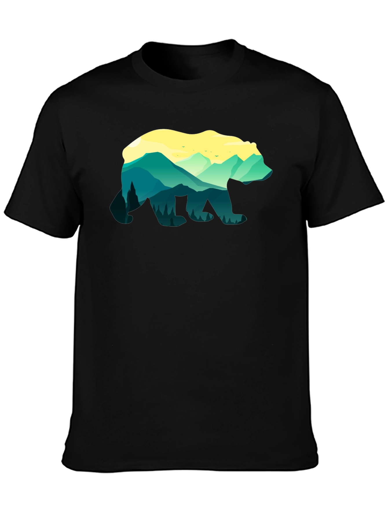 Nature Bear Graphic Tee - Unisex Black T-Shirt