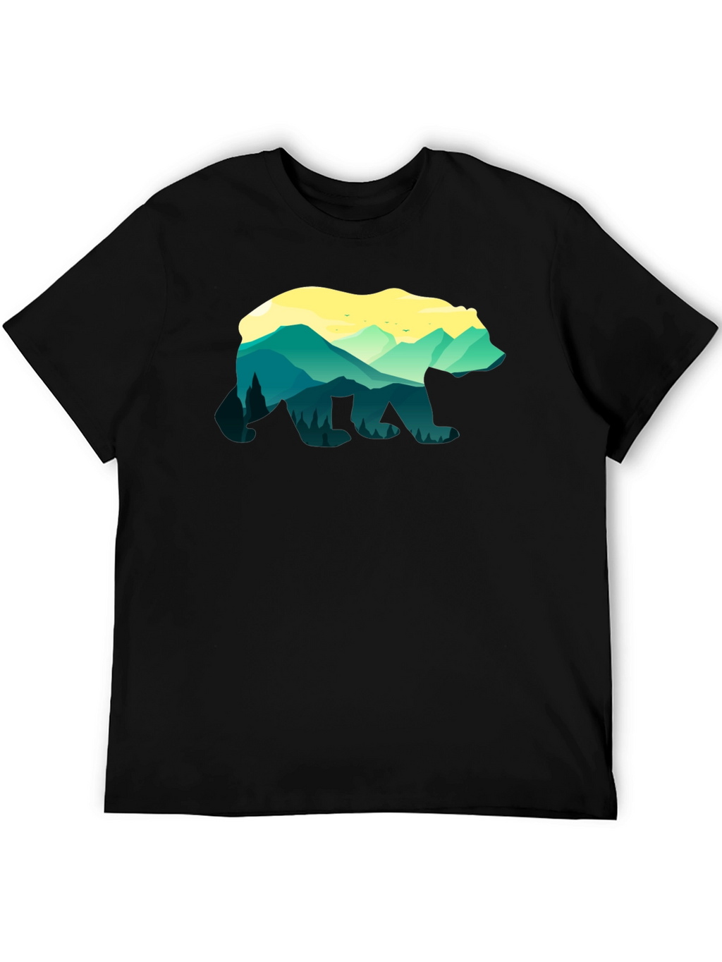 Nature Bear Graphic Tee - Unisex Black T-Shirt