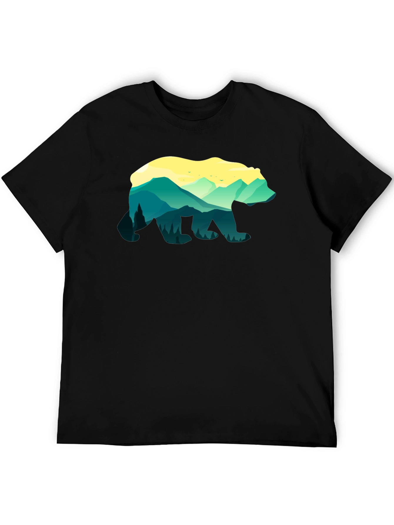 Nature Bear Graphic Tee - Unisex Black T-Shirt
