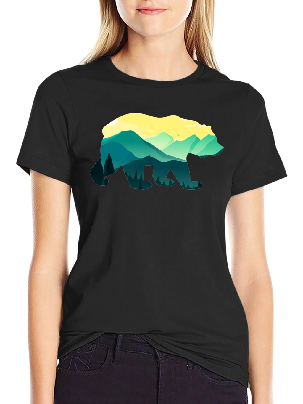 Nature Bear Graphic Tee - Unisex Black T-Shirt